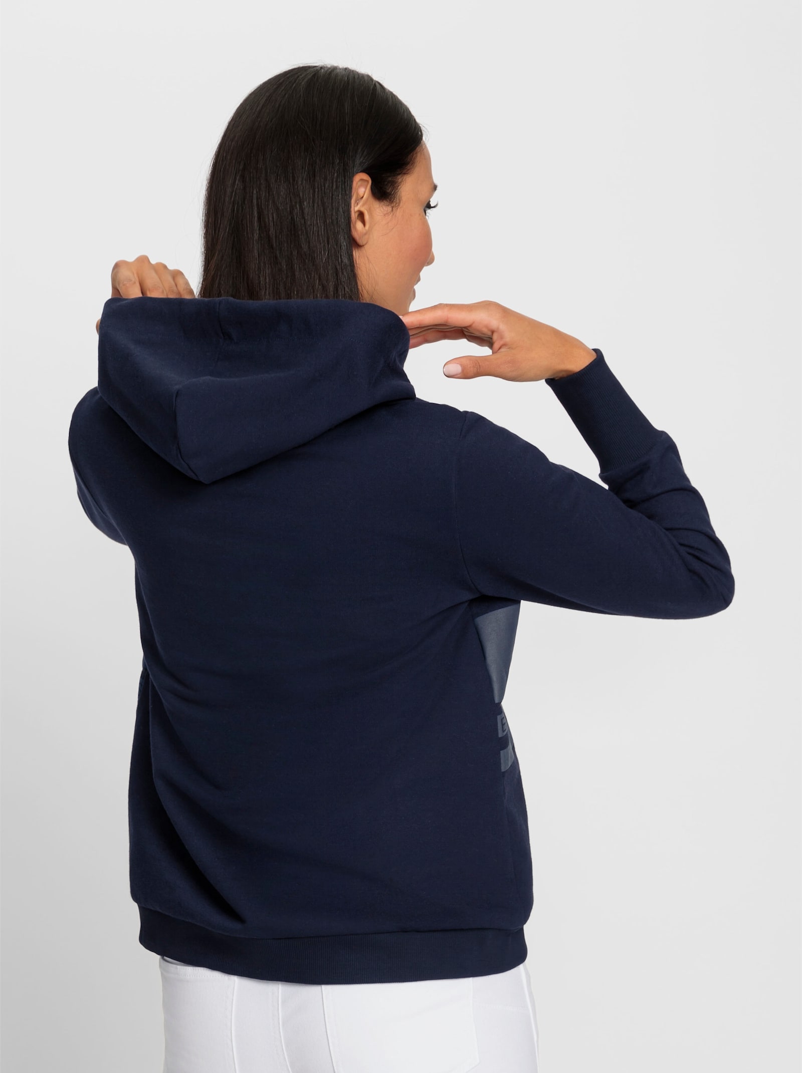 heine Kapuzensweatshirt mit weitenregulierbarer Kapuze - marine