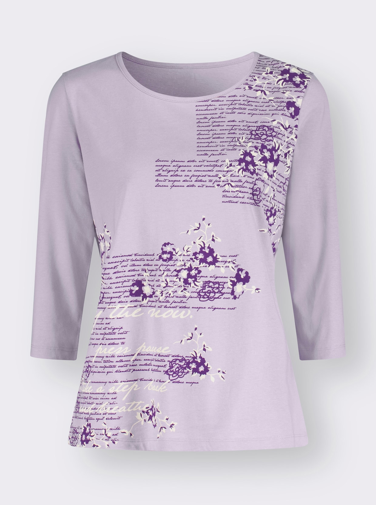 Shirt met ronde hals - lila/paars