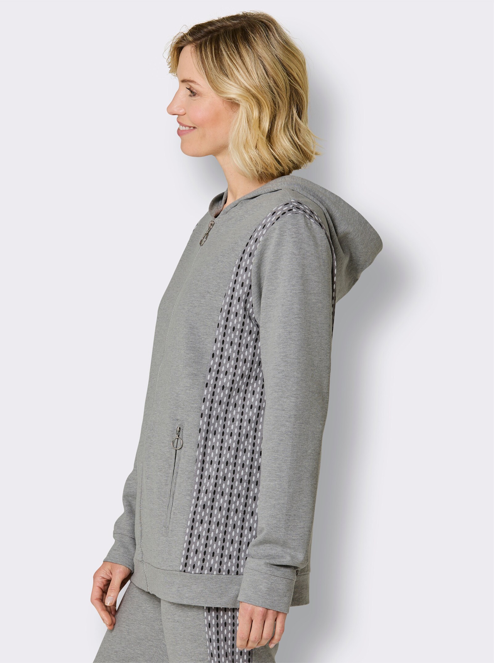 Catamaran Sports Sweatjacke mit Schriftzug hinten - grau-meliert
