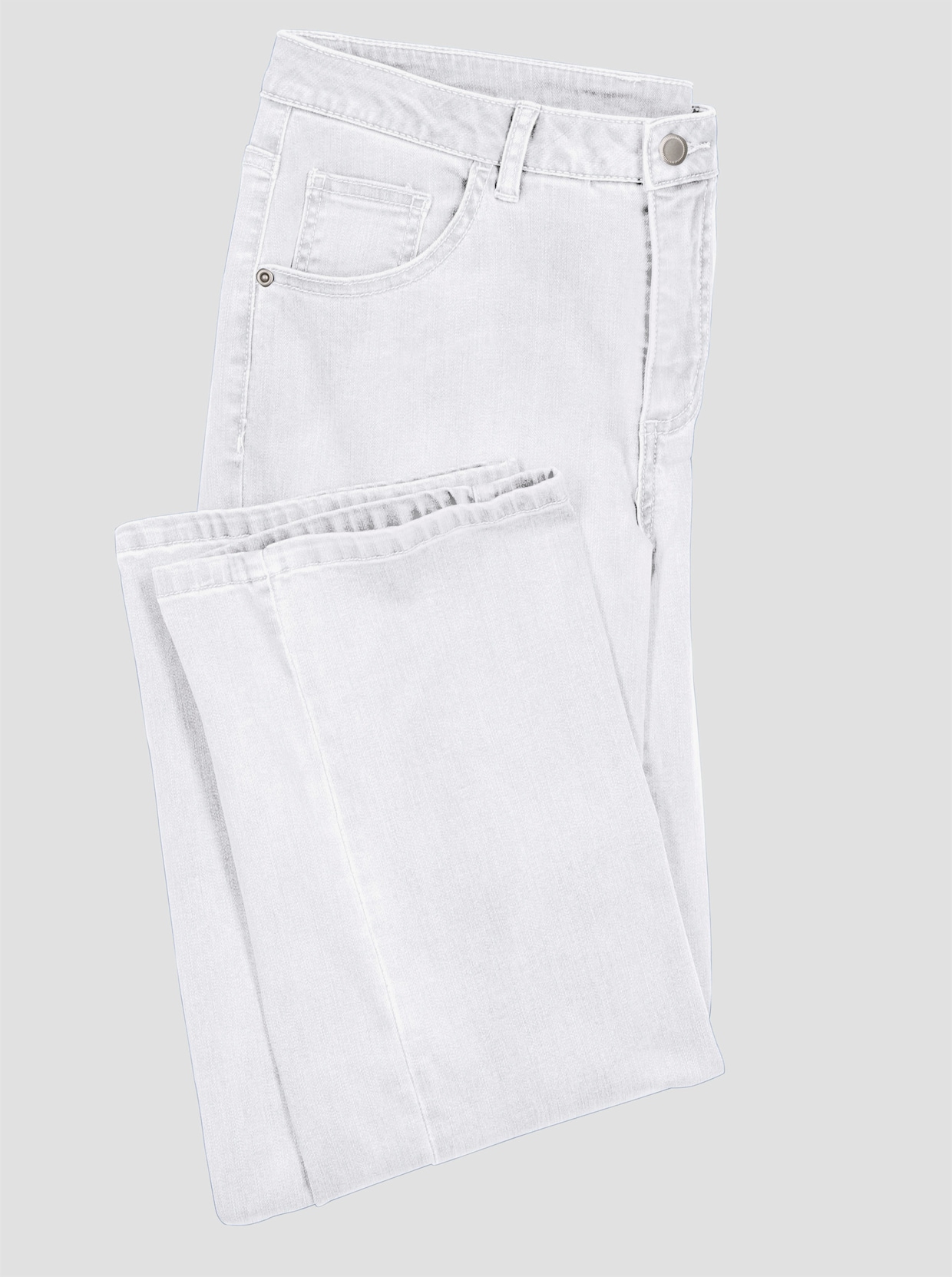5-Pocket-Jeans mit weitem Bein - weiss