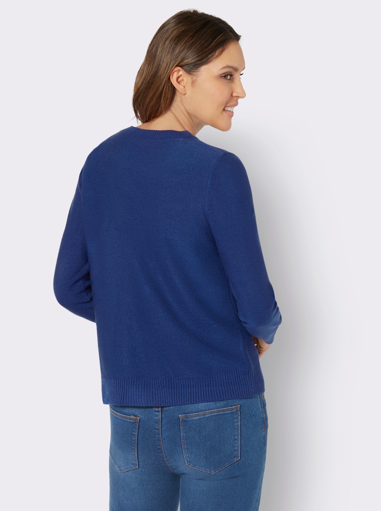 Langarm-Pullover - royalblau