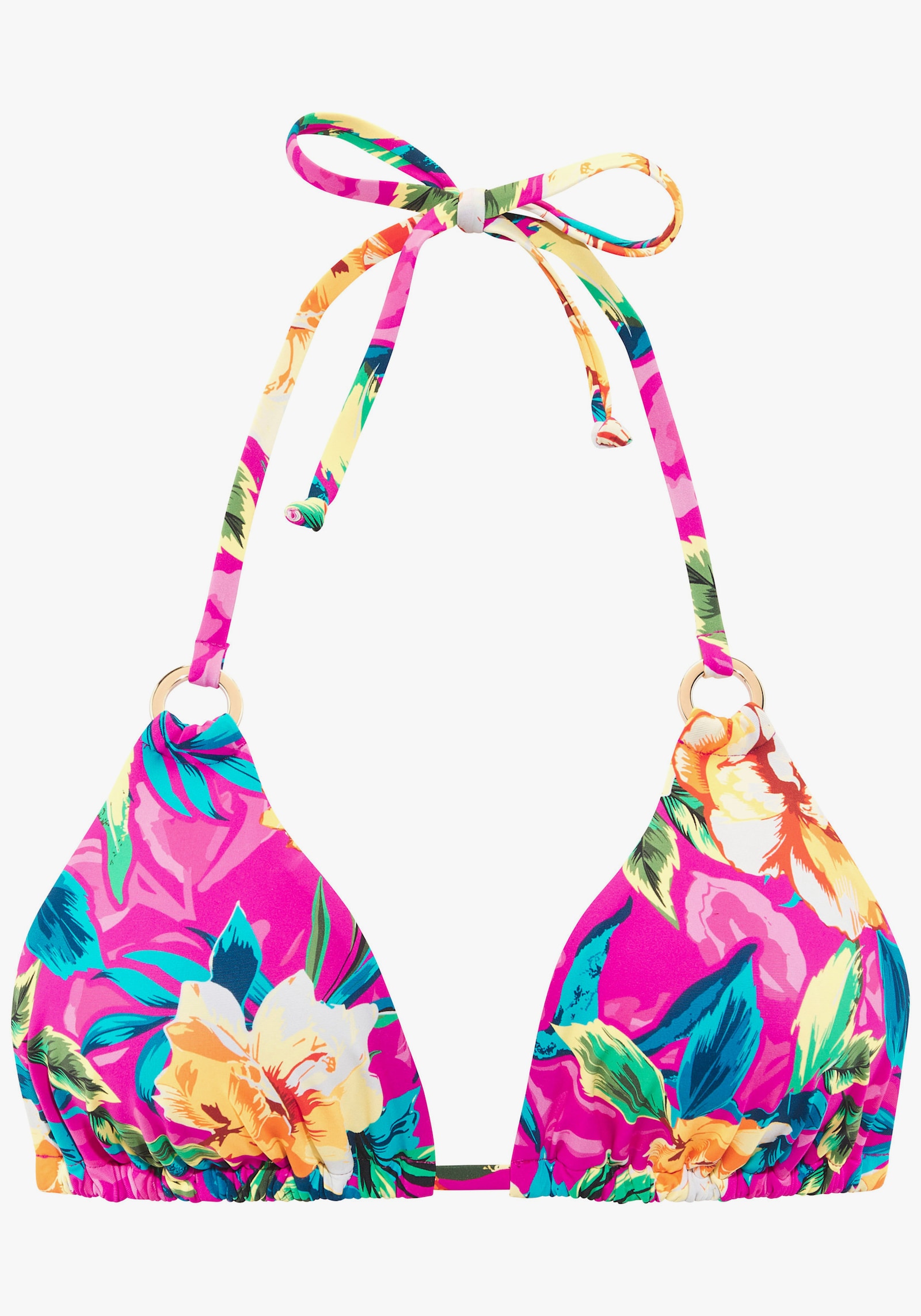 LASCANA Triangel-Bikini-Top - pink bedruckt