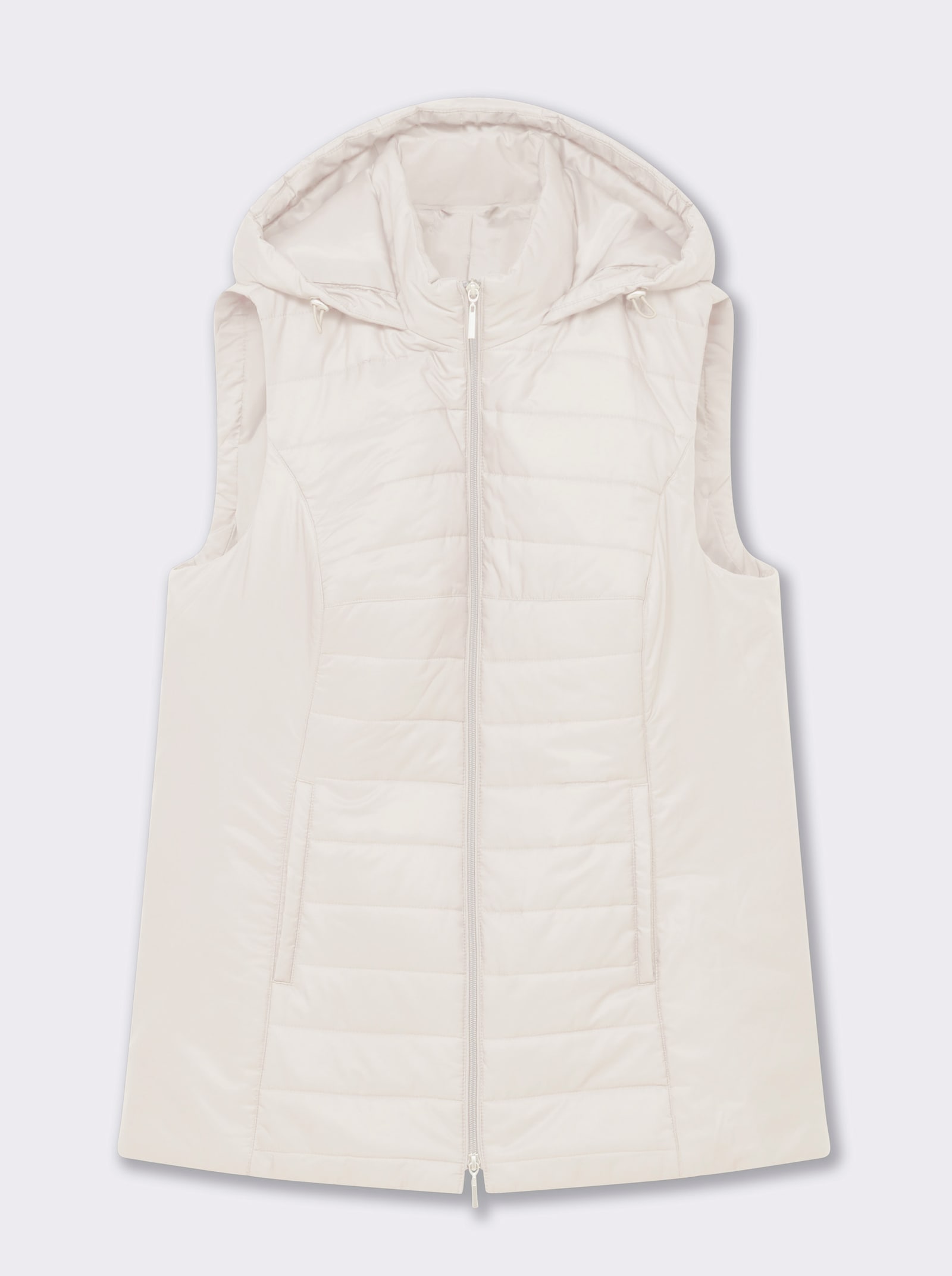 Longweste mit Kapuze - champagner