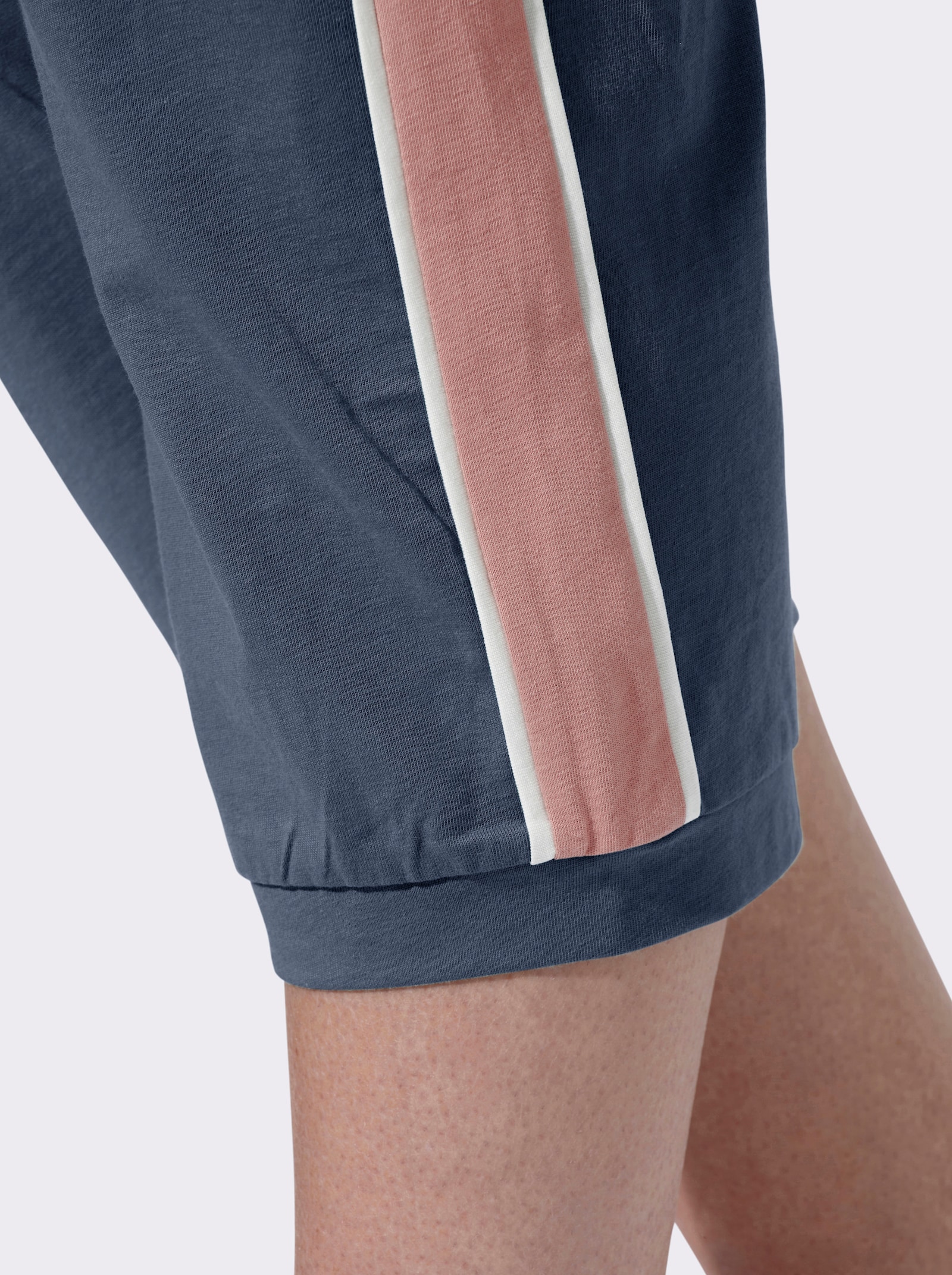 Freizeithose mit Galonstreifen - dunkelblau