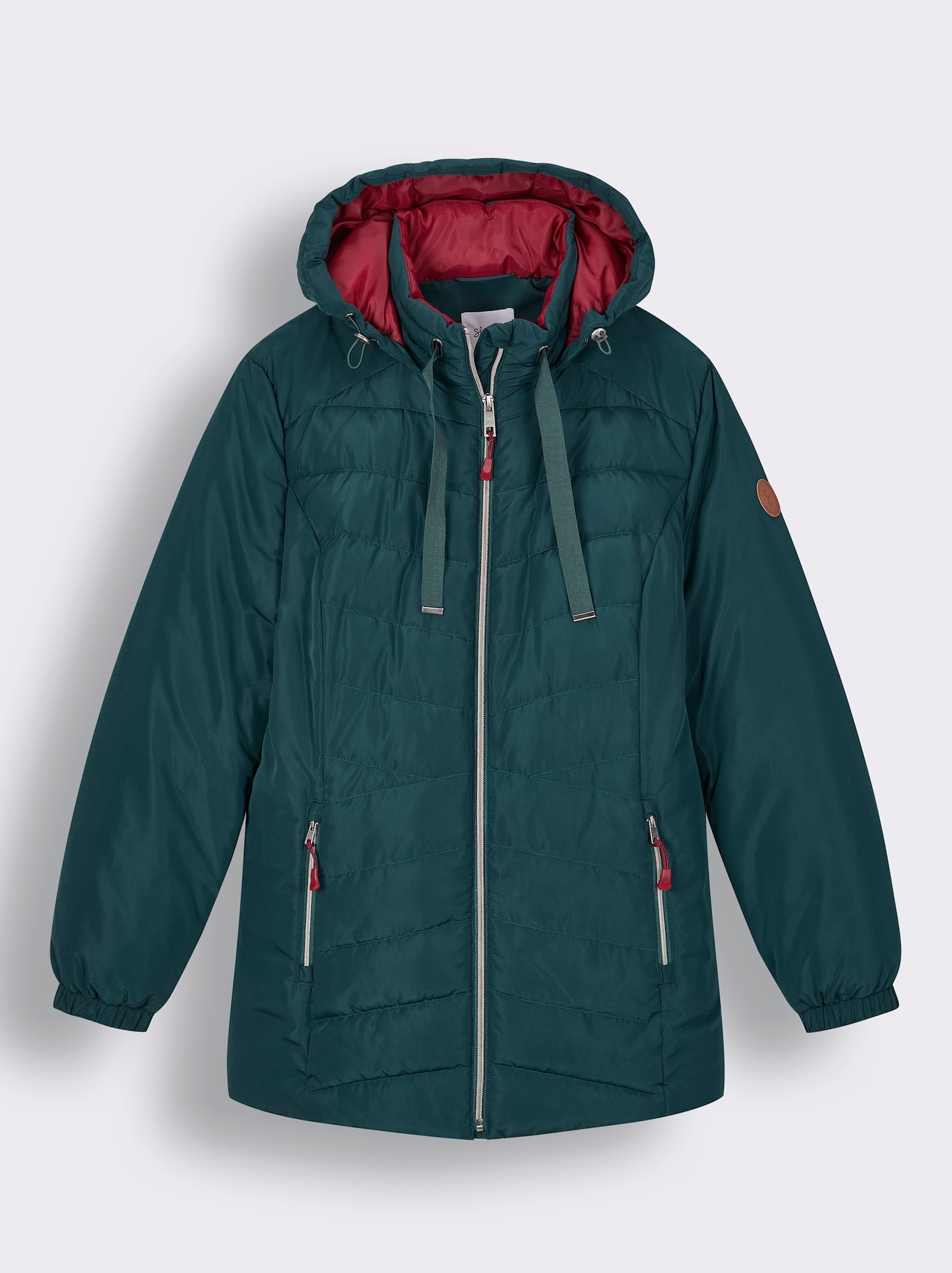 sheego Outdoorjacke mit schmeichelndem V-Steppmuster - aquapetrol