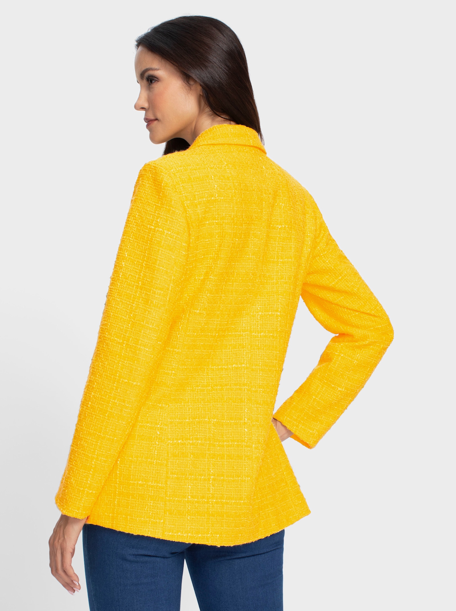 heine Bouclé-Blazer mit Schulterpolstern - sonnengelb