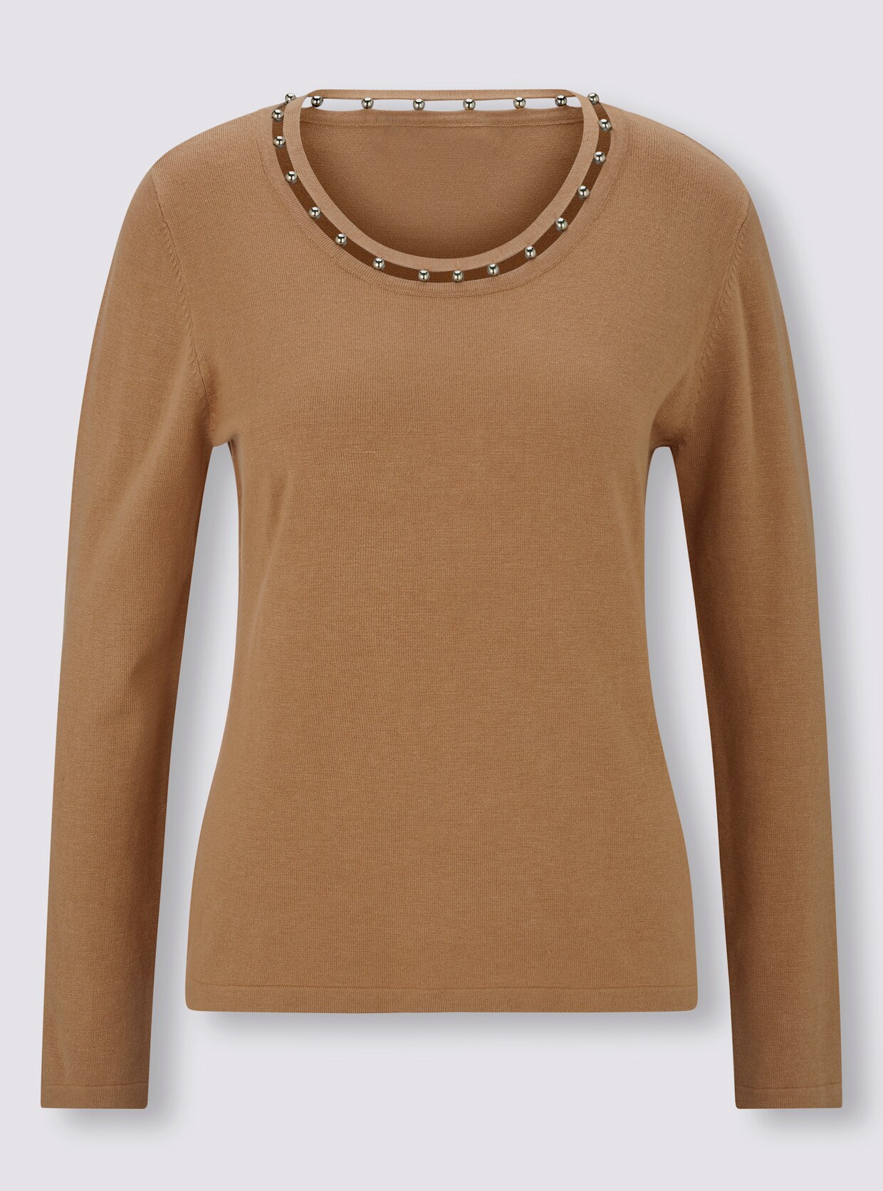 heine Rundhals-Pullover - camel