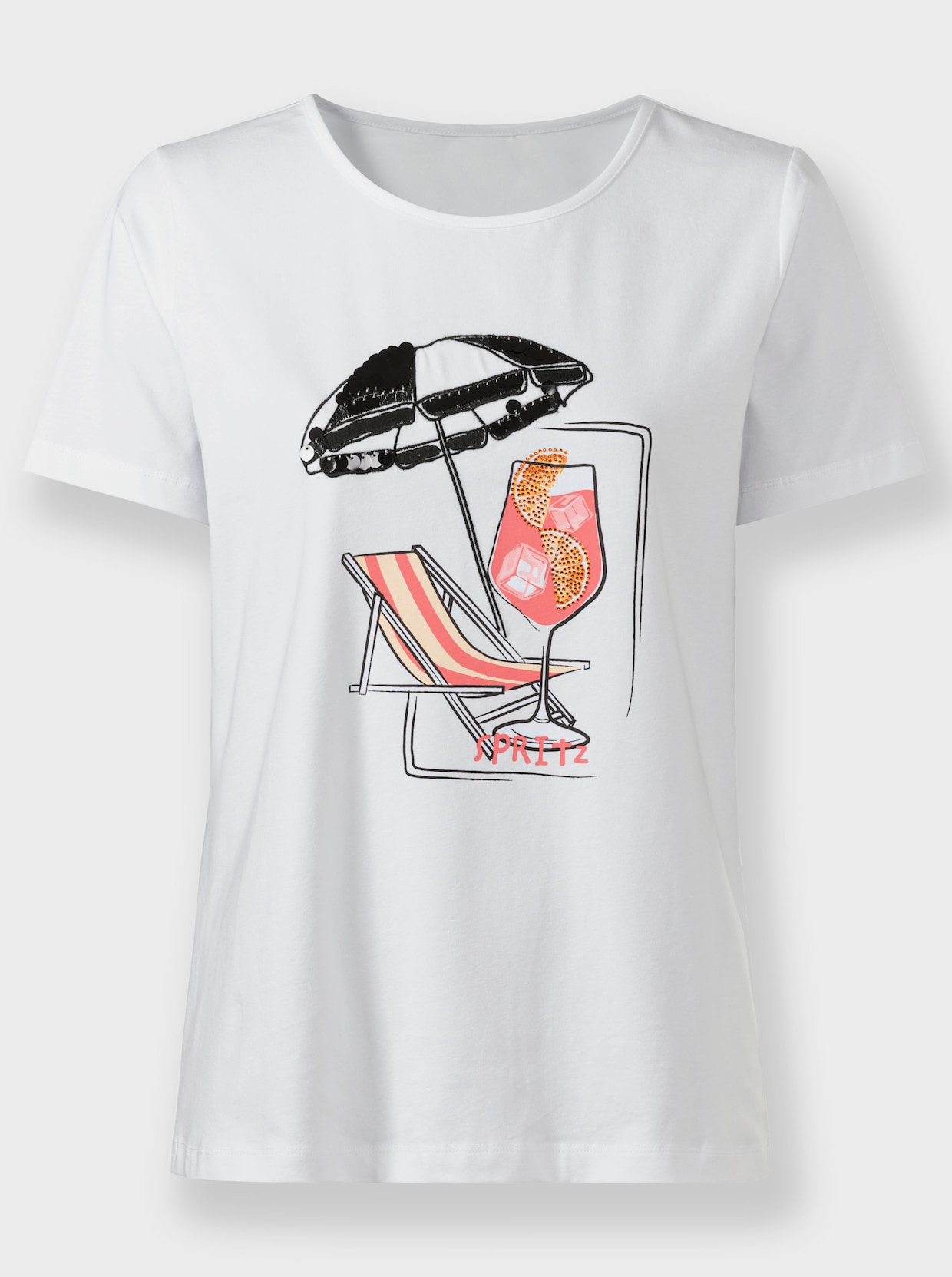 heine T-shirt à manches courtes - blanc-corail imprimé