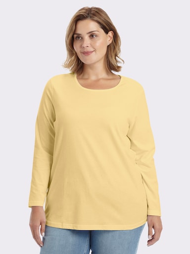 Langarmshirt in weiter Form - weiß