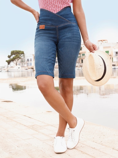 Jeansbermudas - blue-stone-washed