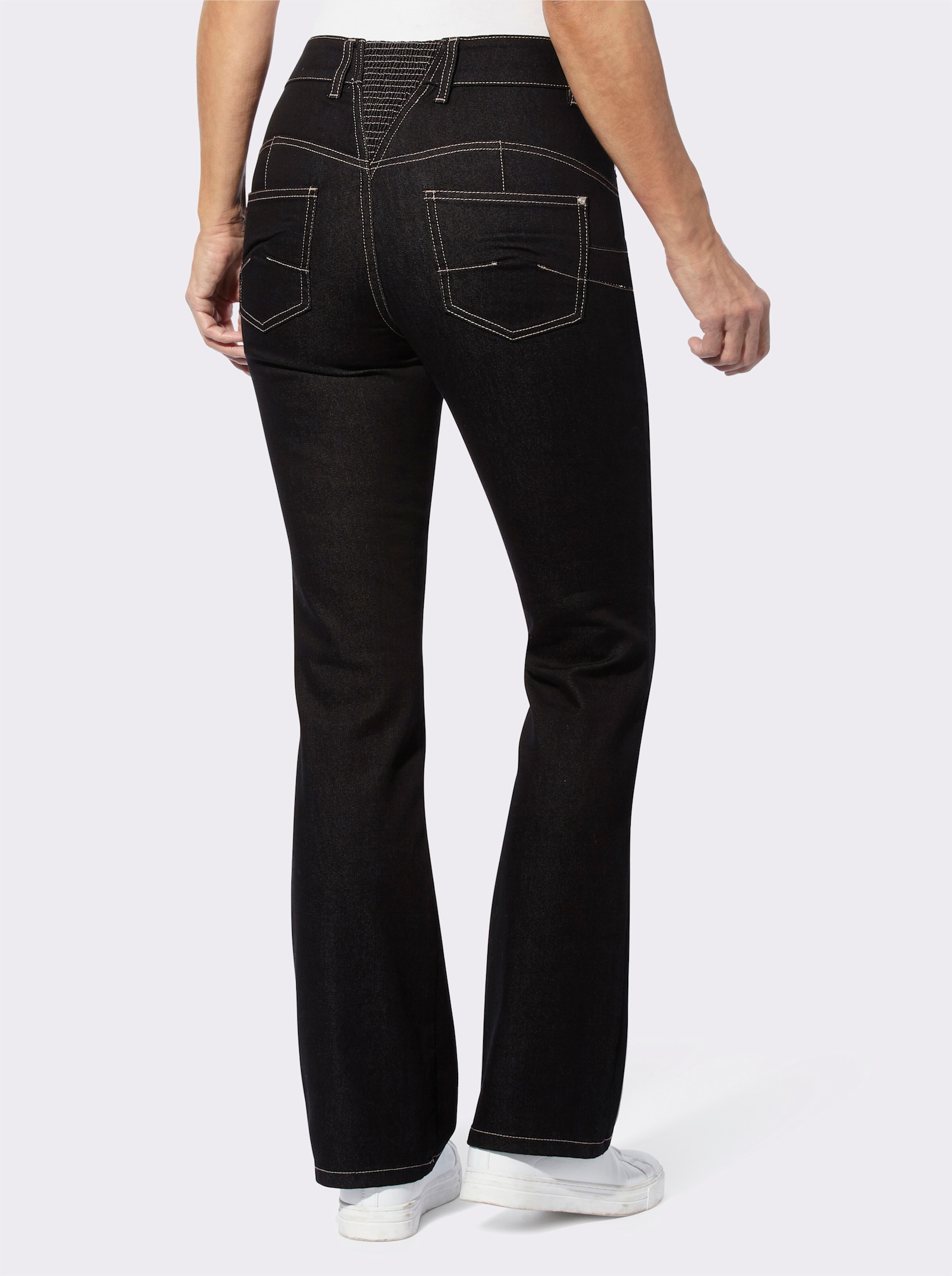 Bootcutjeans med push up-effekt - black-denim