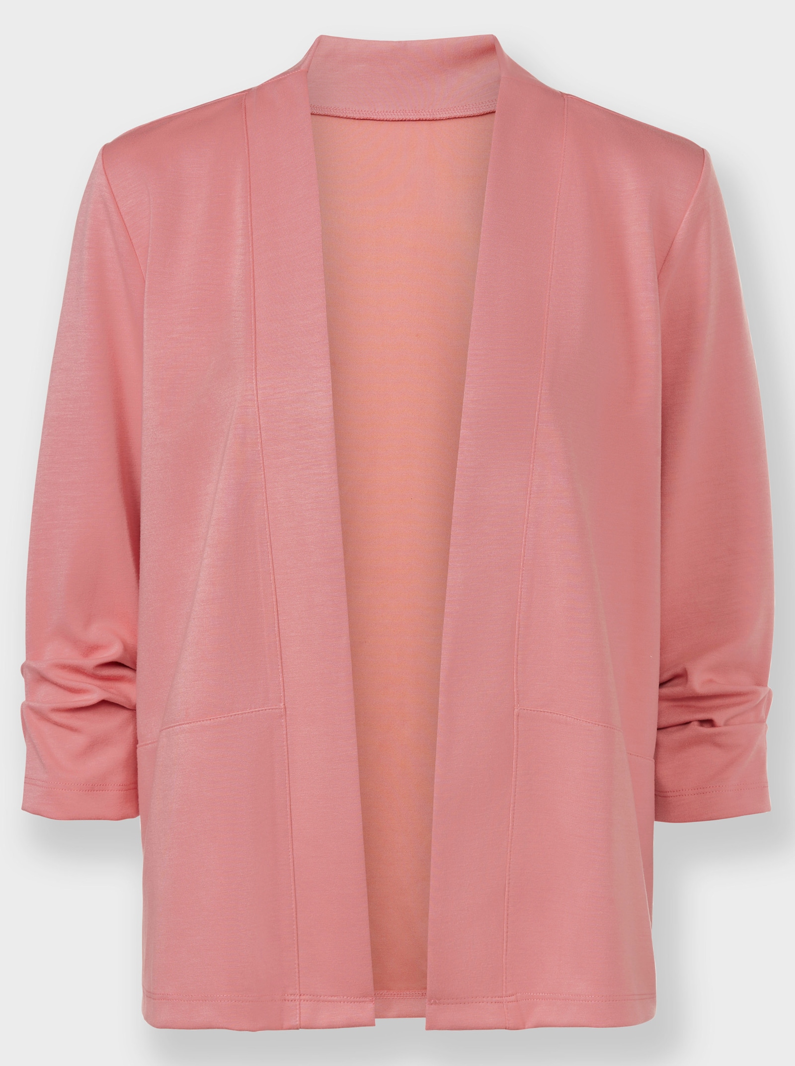 Shirtjacke mit gerafften Ärmeln - flamingo