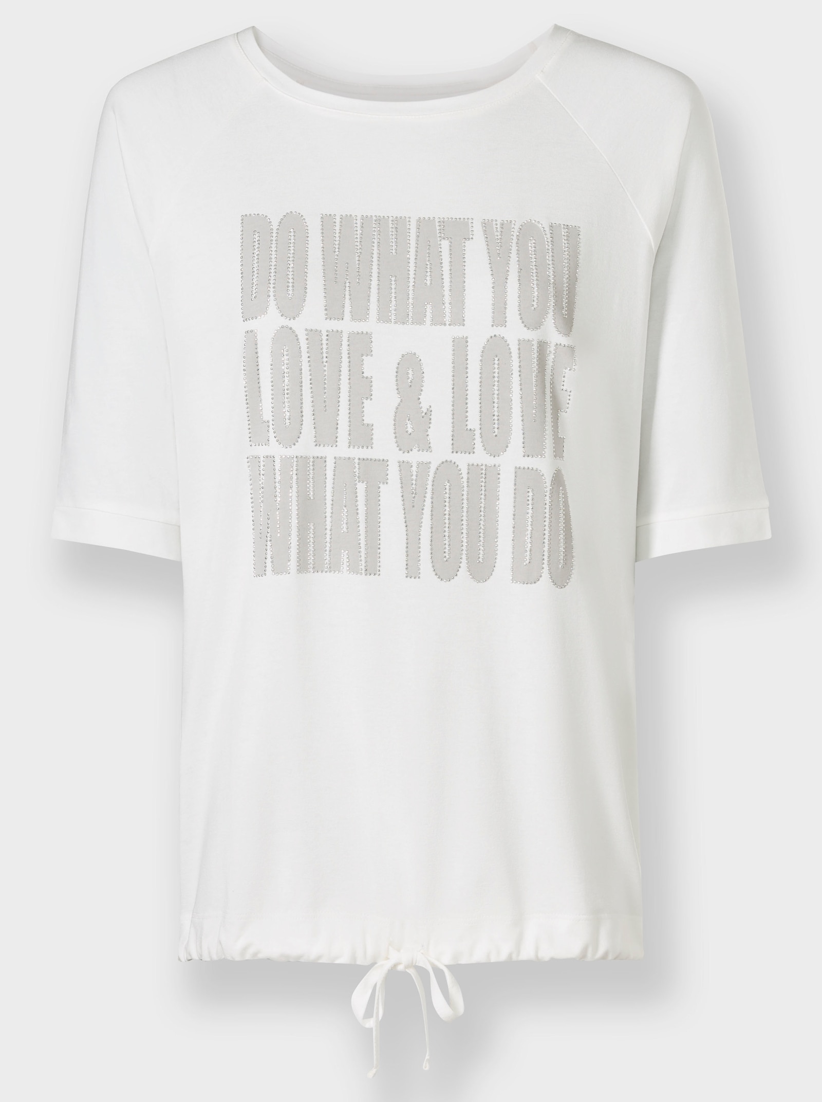 heine Kurzarmshirt mit Tunnelzug am Saum - ecru