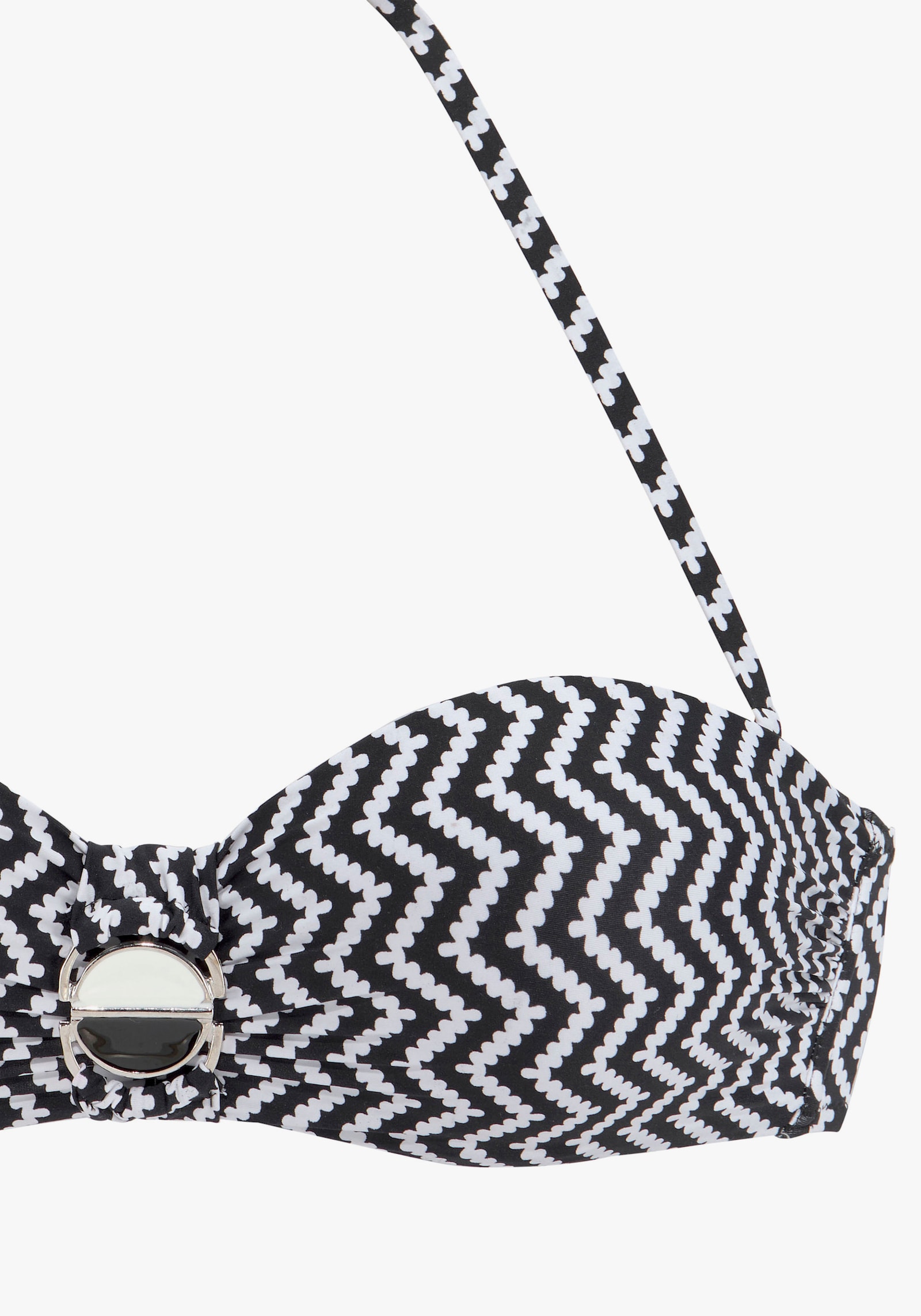 JETTE Bandeaubikini met beugel - zwart/wit