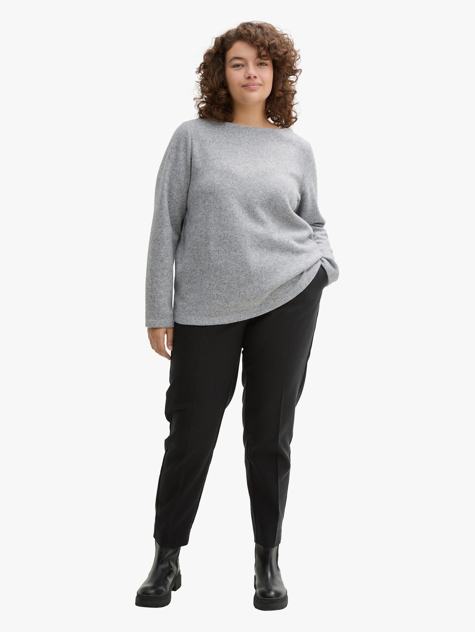 Fleecepullover - medium silver grey melange