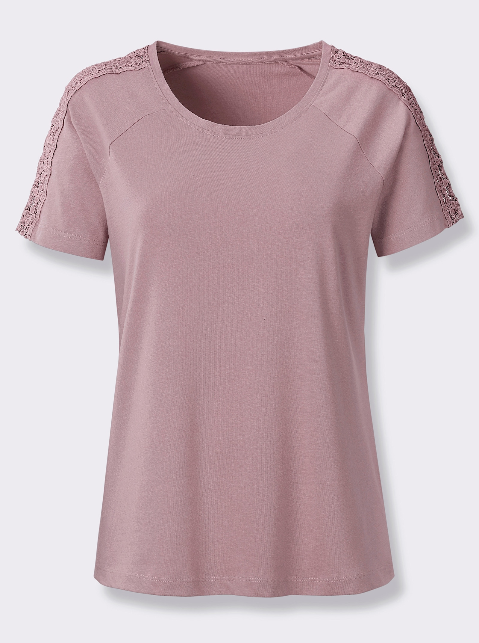 Shirt mit Spitzeneinsätzen - mauve