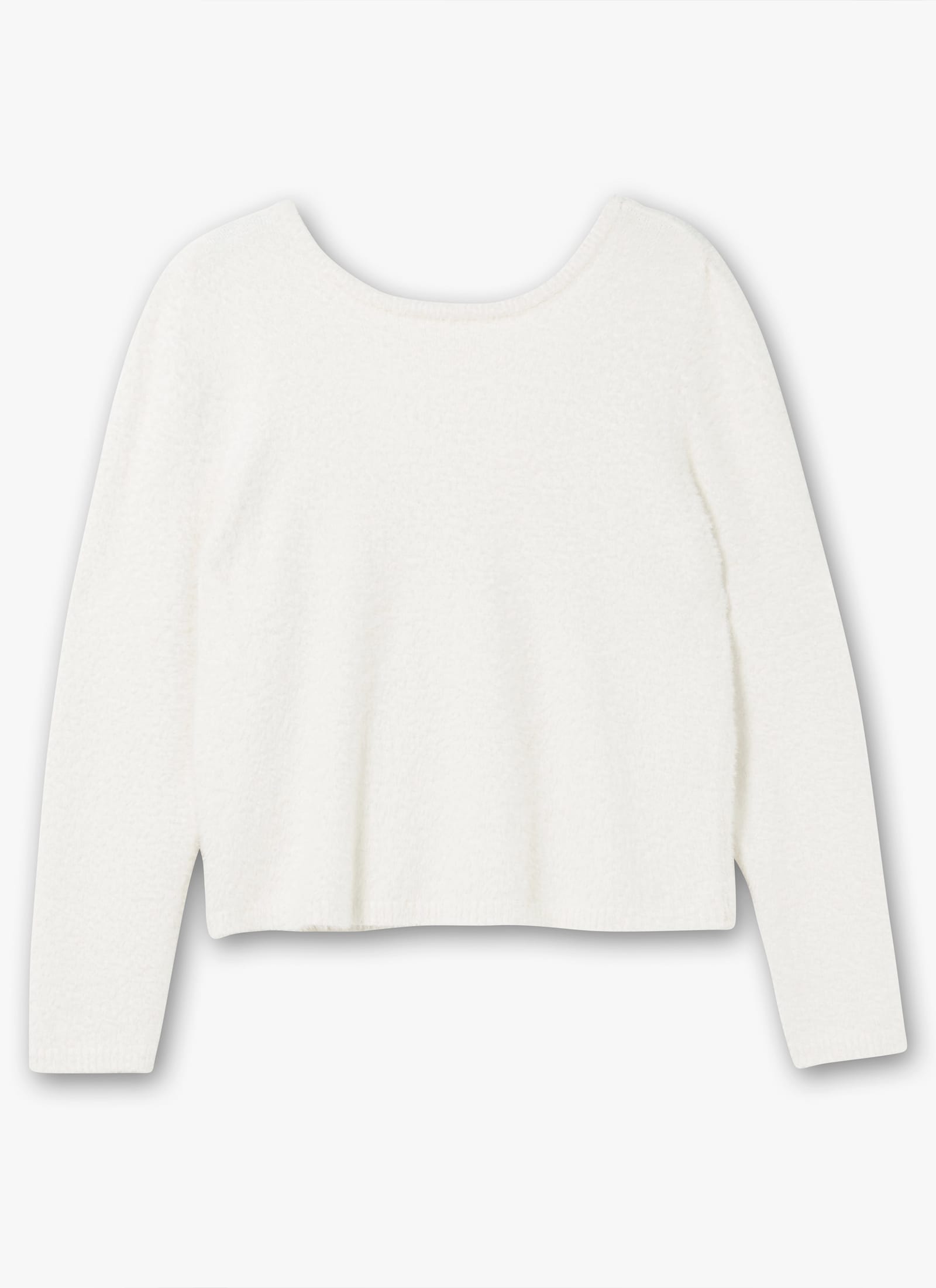 sheego Pullover mit tiefem V-Ausschnitt hinten - offwhite
