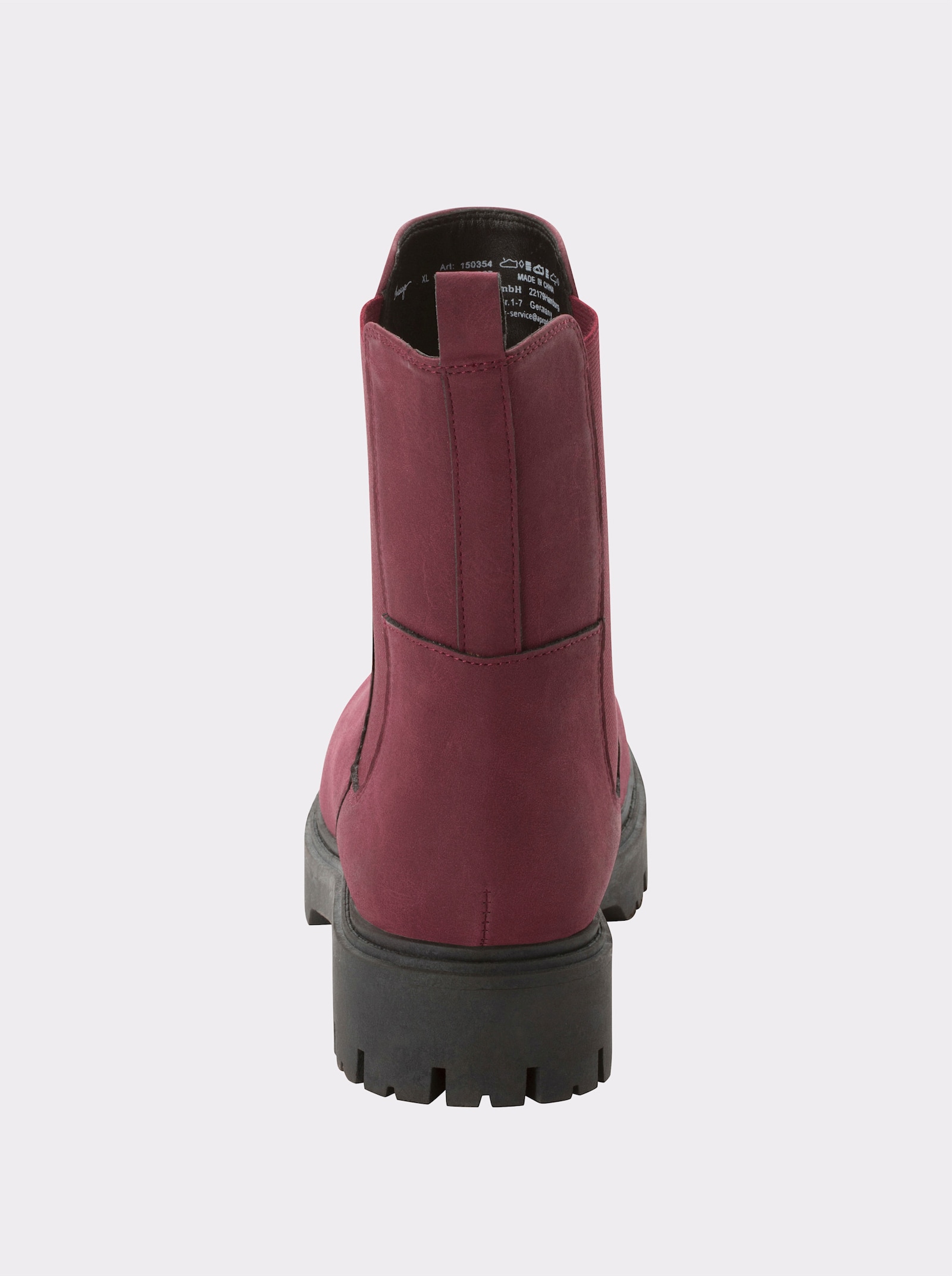 sheego Ankleboots aus Velourslederimitat - bordeaux