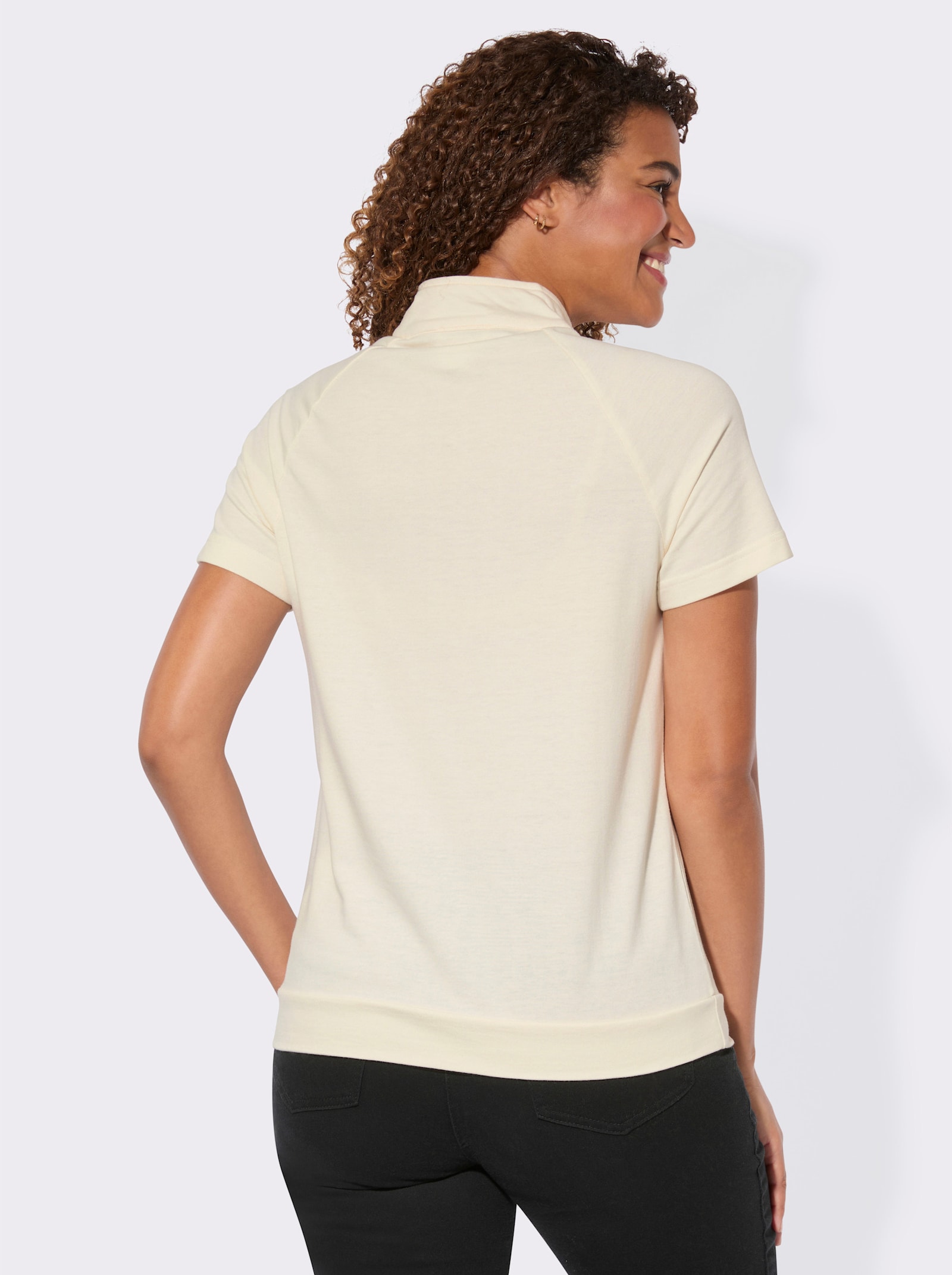Sweatshirt mit überschnittenen Schultern - champagner