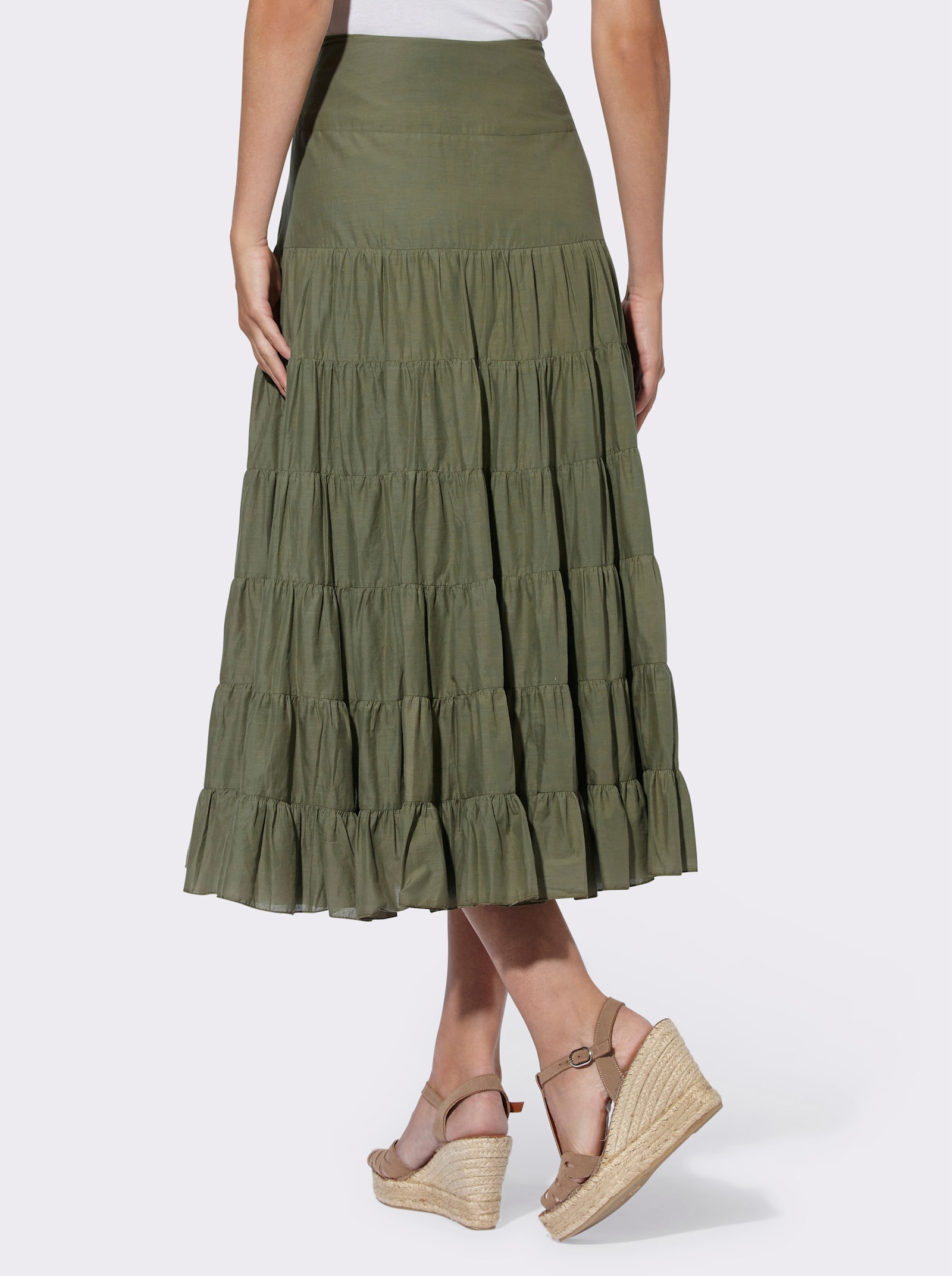 heine Stufenrock aus Baumwolle - khaki