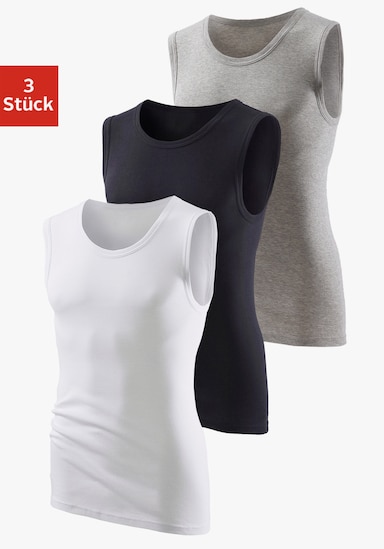 H.I.S Muscleshirt - grau-meliert, schwarz, weiß