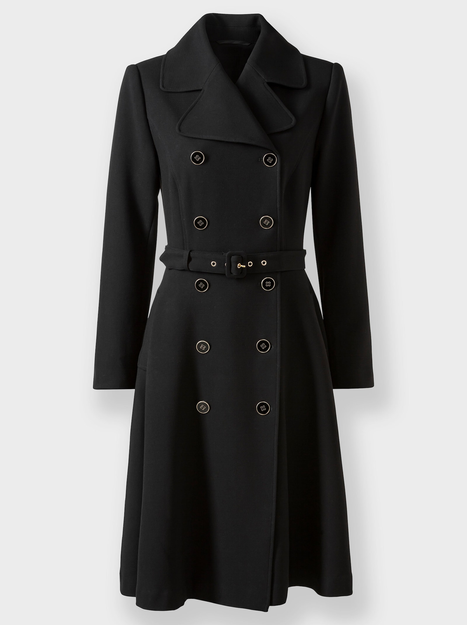 heine Wintermantel mit Gürtel - schwarz