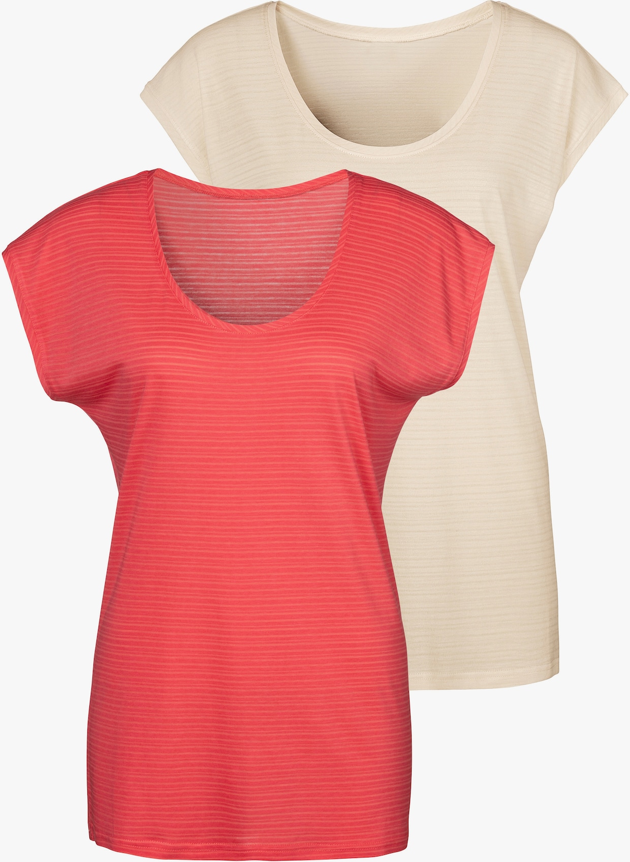 Beachtime T-shirt - corail, crème