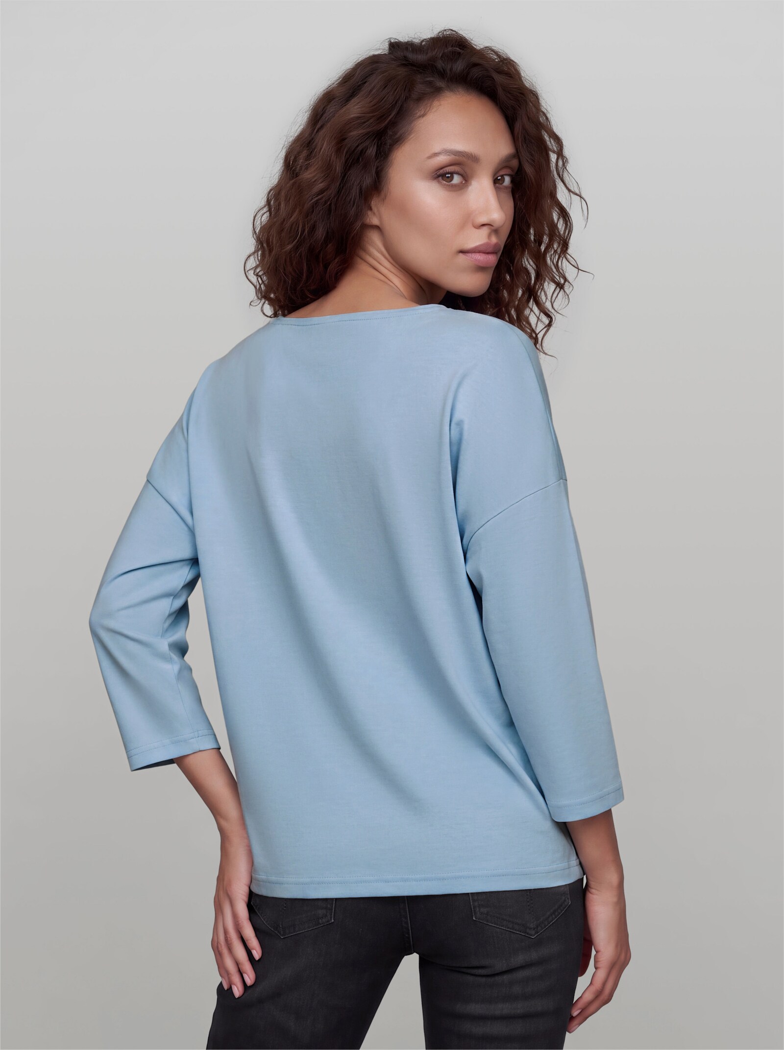 heine 3/4-Arm-Shirt mit Leinen - hellblau