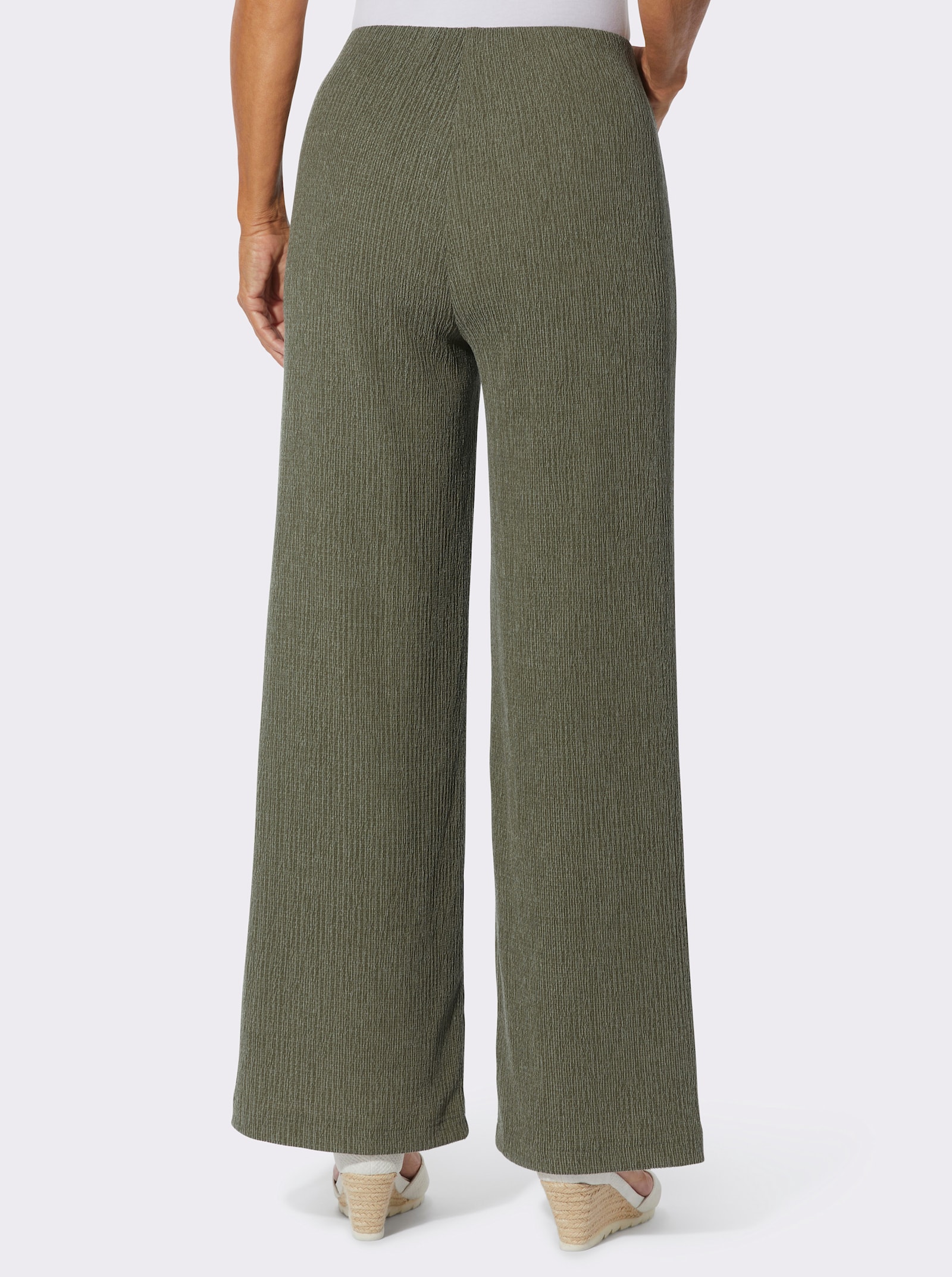 Palazzohose mit Rundum-Dehnbund - khaki