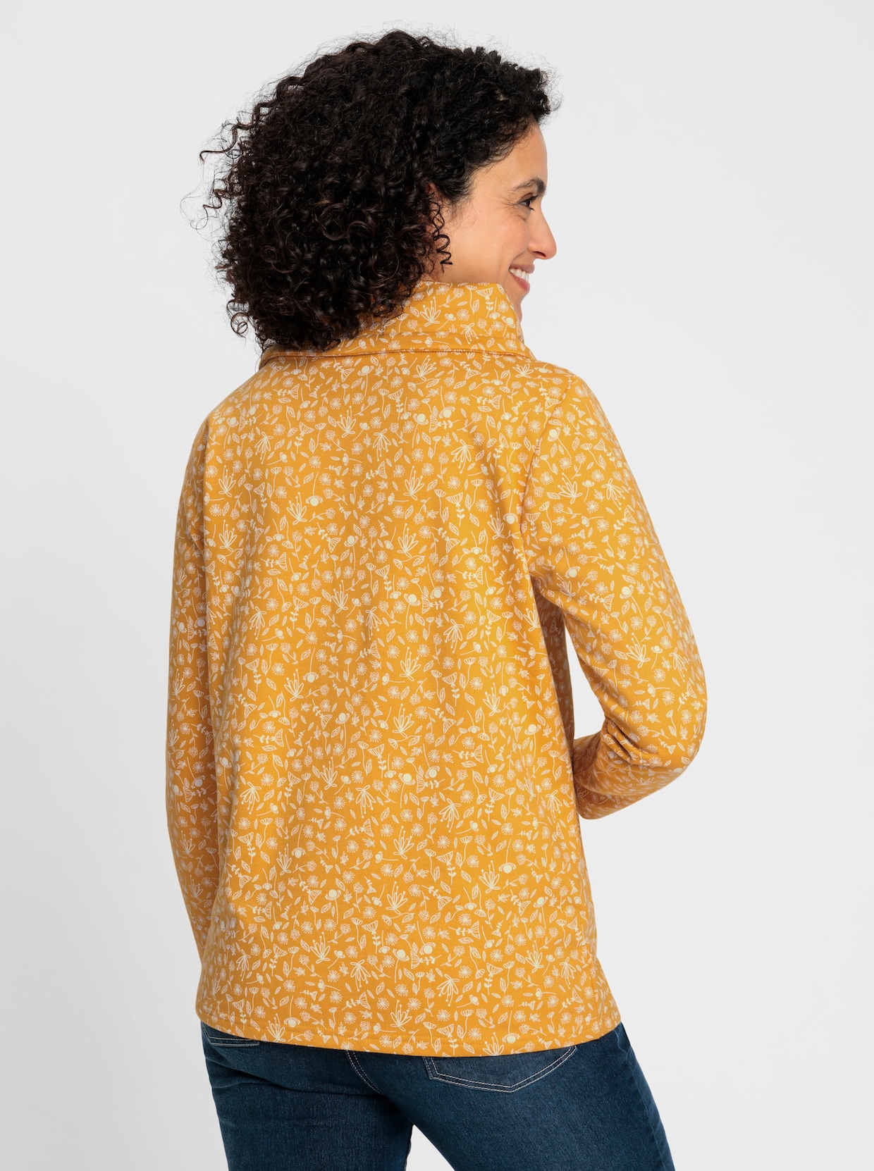 Sweatshirt - ockra-ecru-med tryck