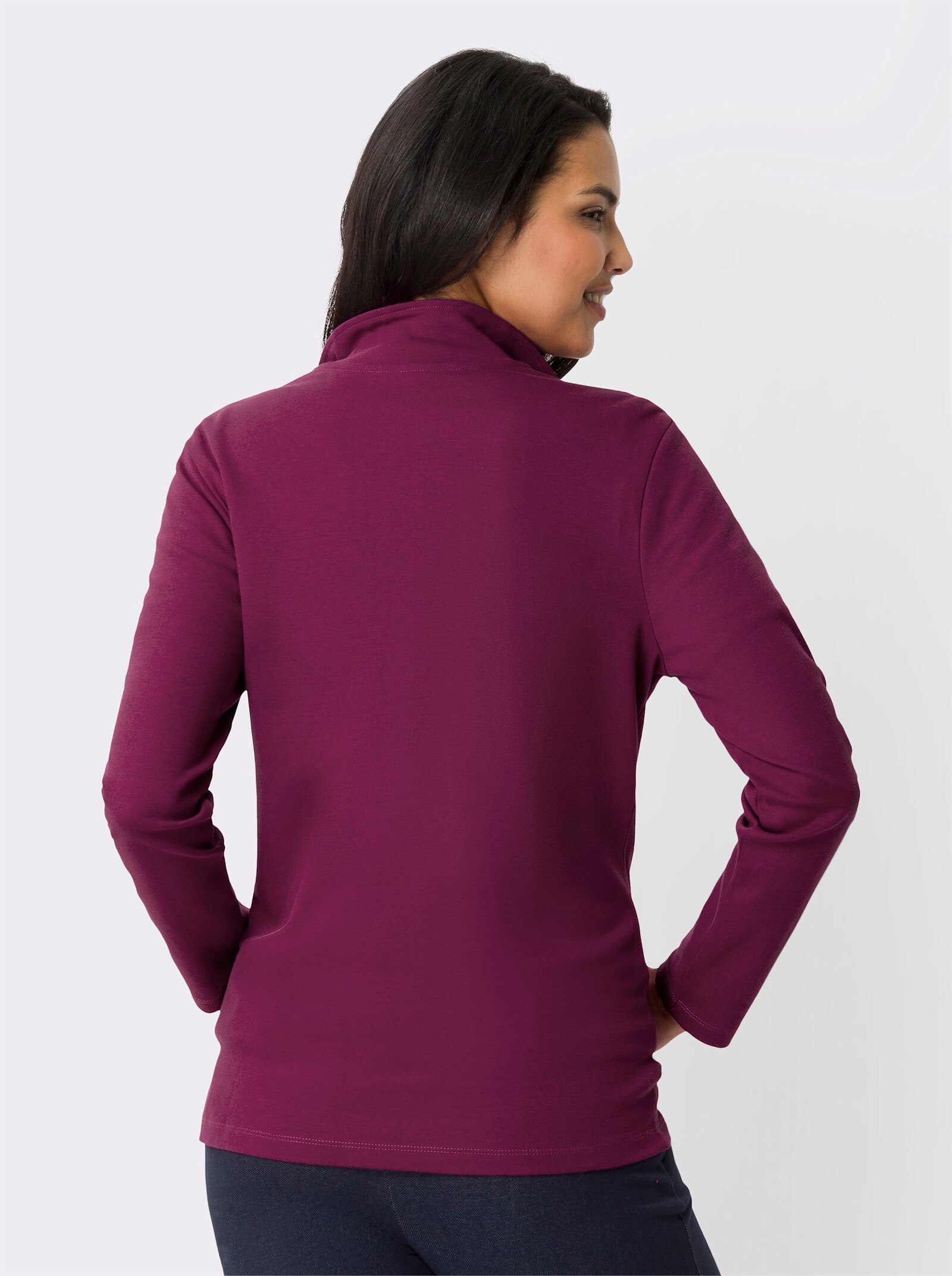 Sweatjacke mit Kinn-Kratzschutz - malve