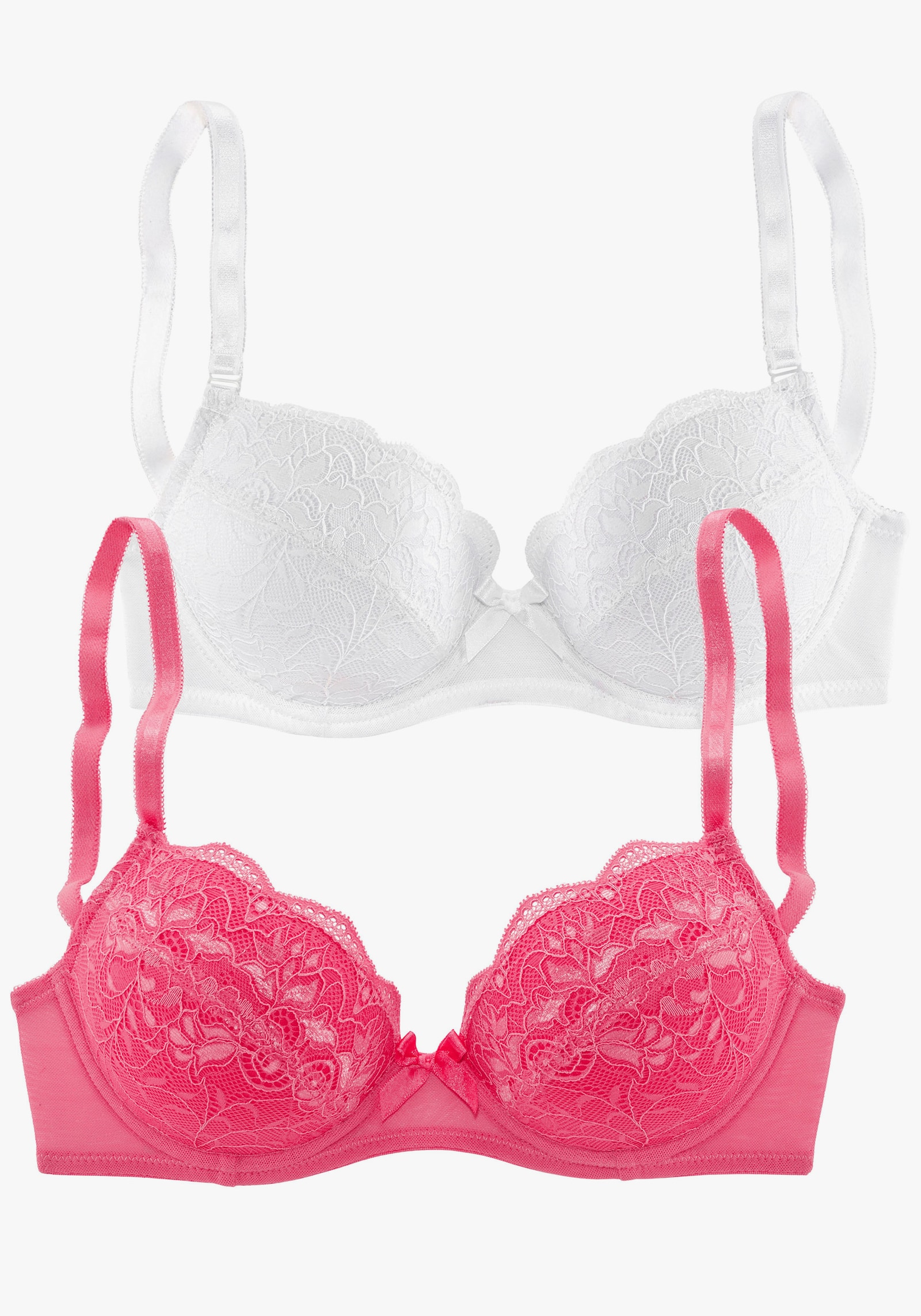 petite fleur Soutien-gorge balconnet - fuchsia+blanc