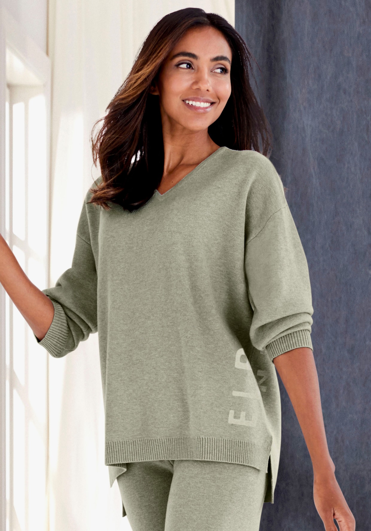 Elbsand Sweater - olive chiné