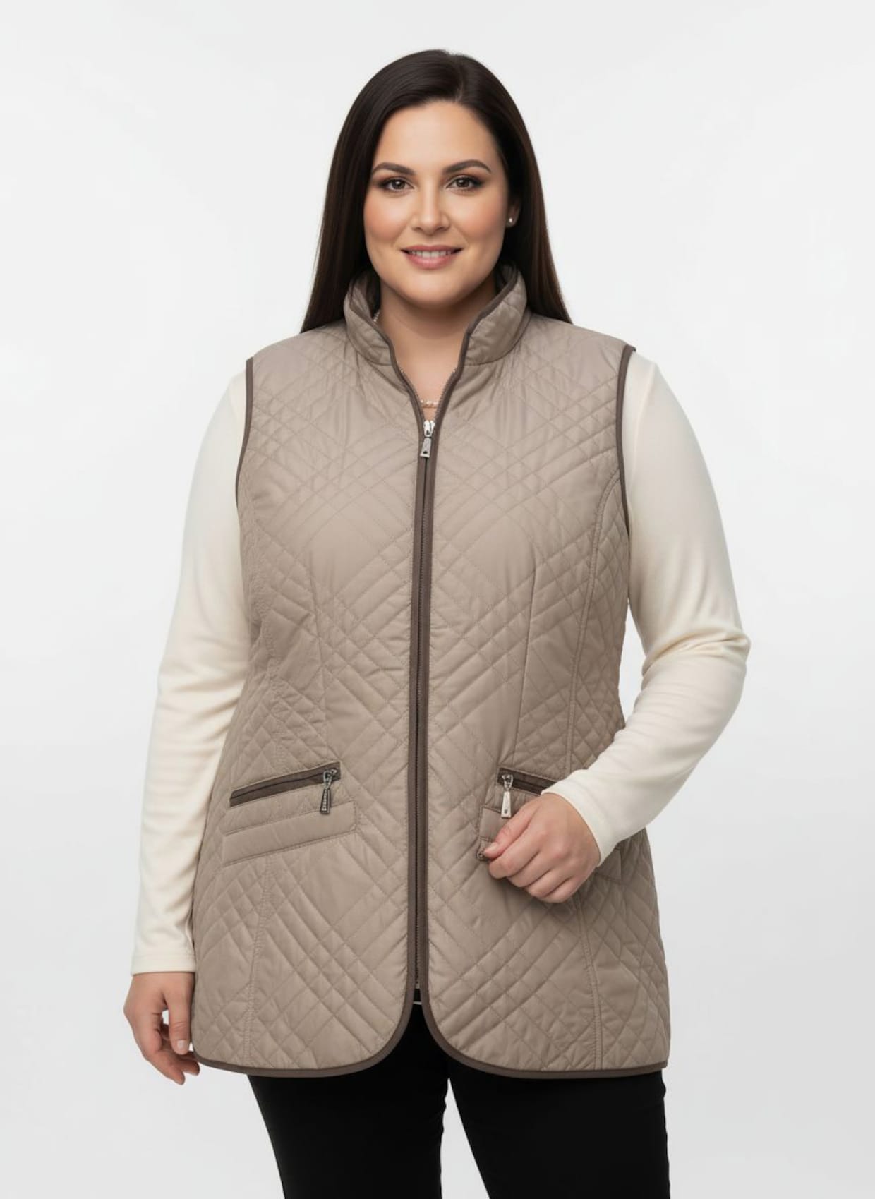 Steppweste mit Reißverschluss-Taschen - sesam