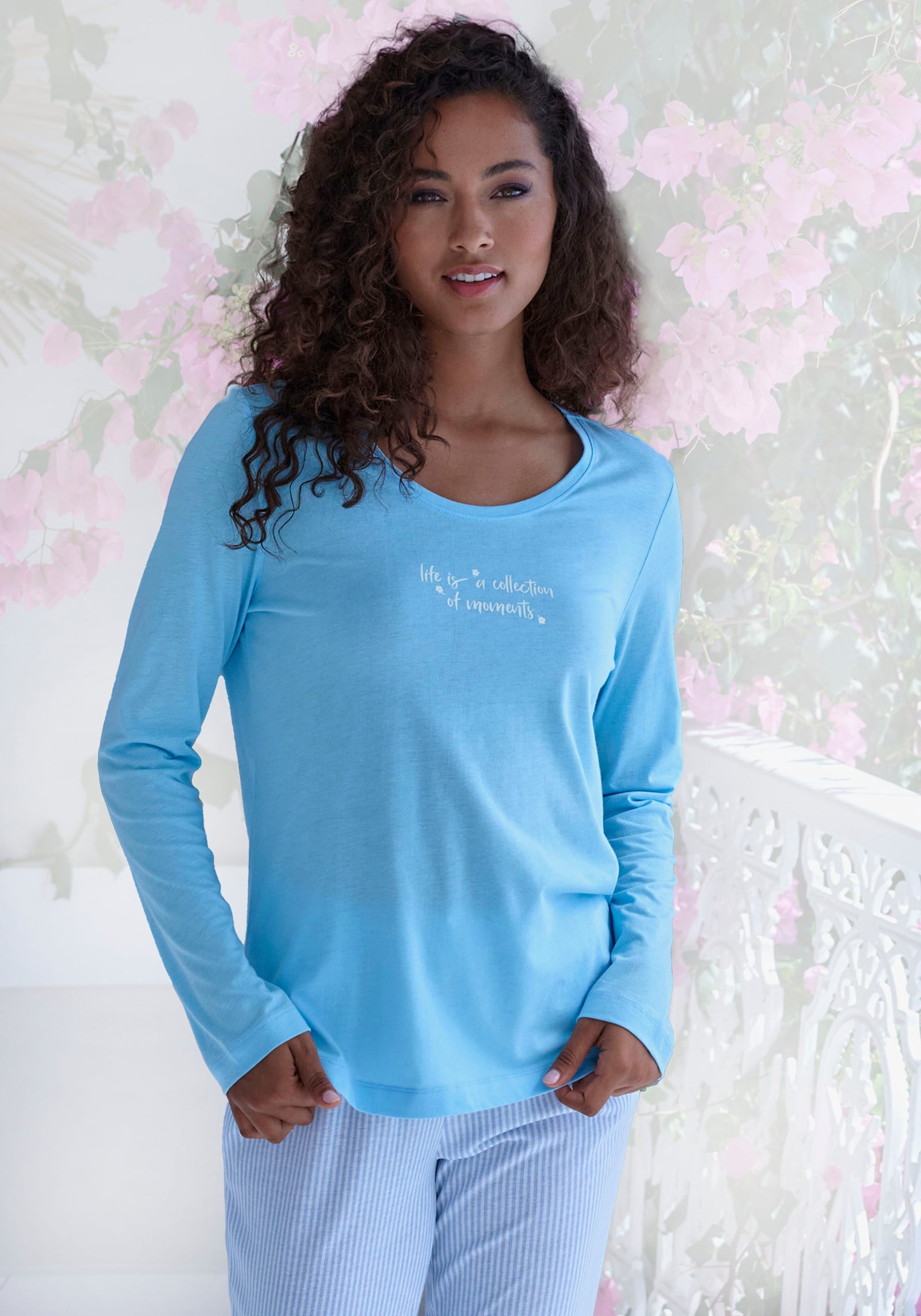 s.Oliver Haut de pyjama - bleu ciel