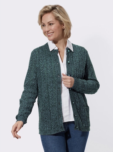 Strickjacke in Melange-Optik - ozean-meliert