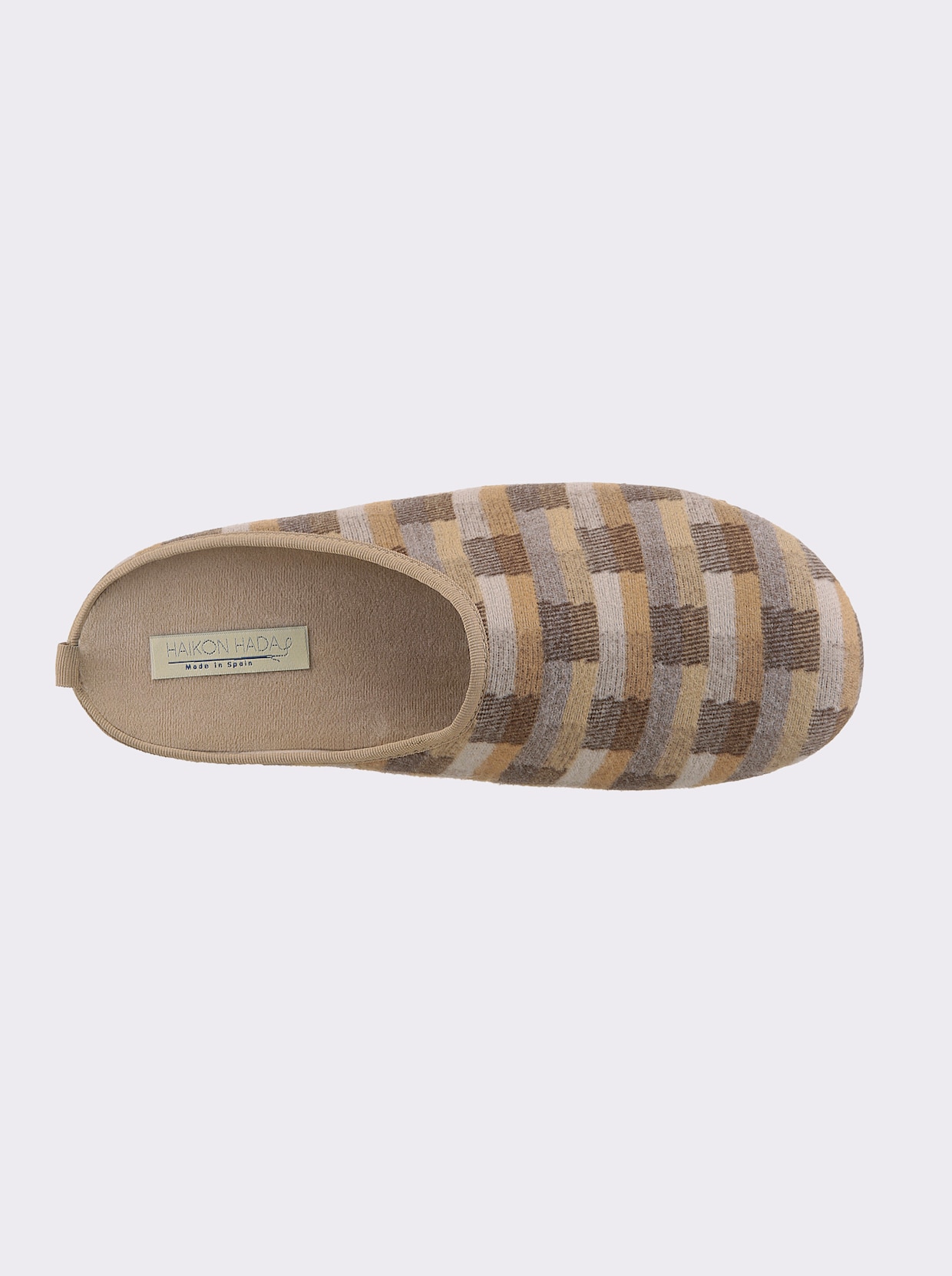Pantoffels - camel geruit
