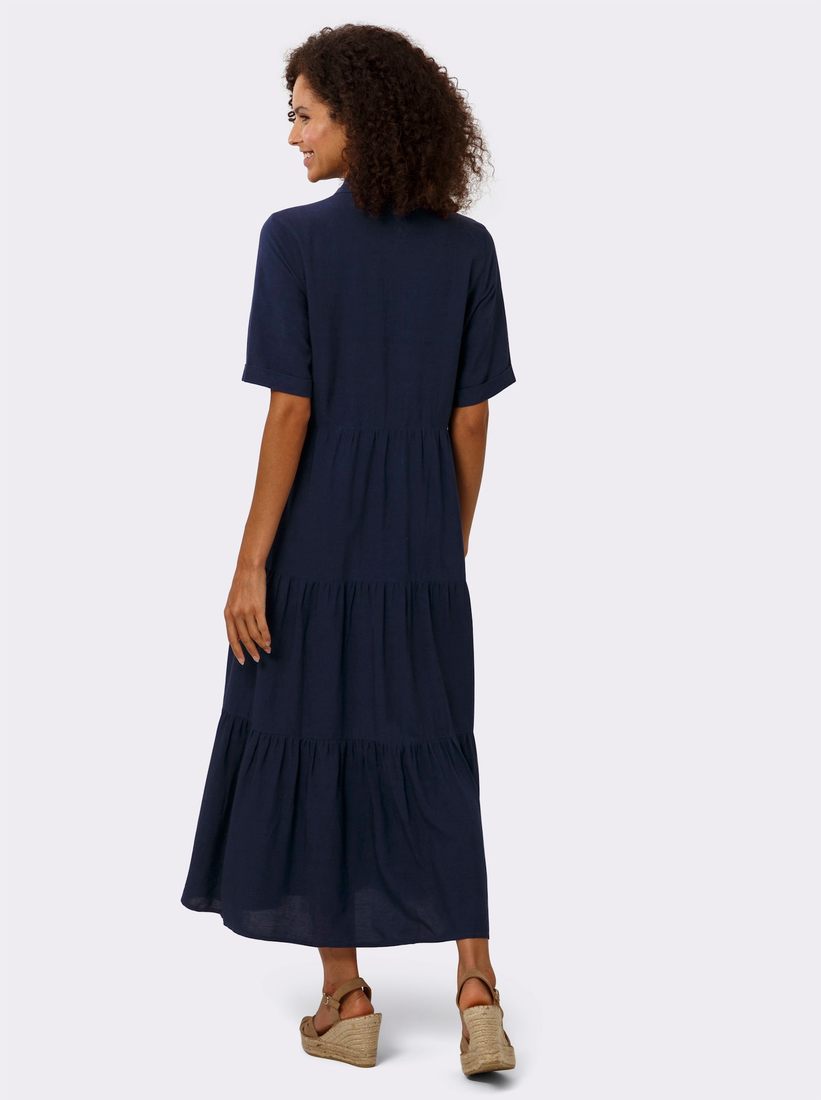 heine Hemdblusenkleid mit hohem Leinen-Anteil - marine