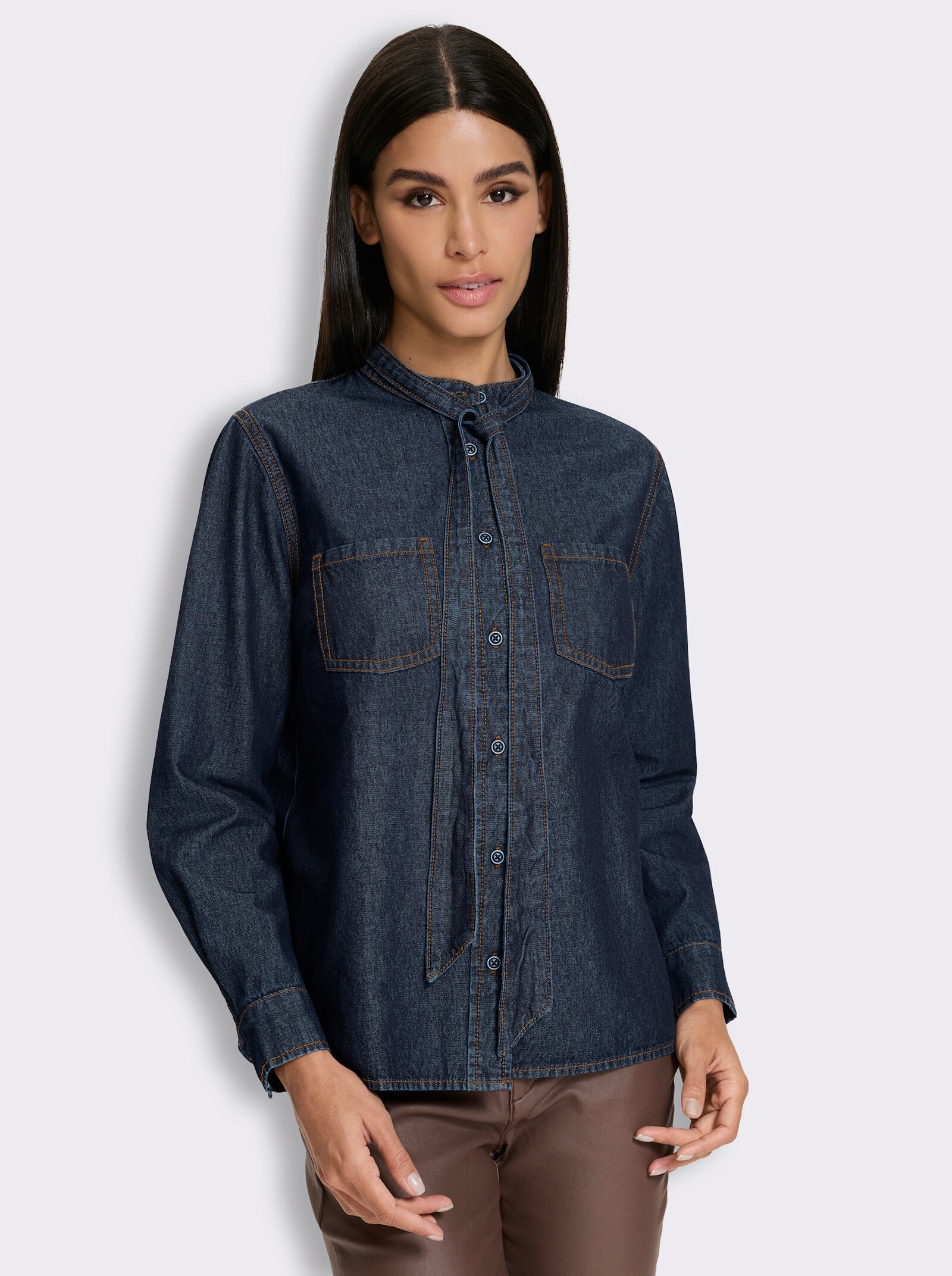 heine Schluppenbluse mit abnehmbarer Schluppe - dark blue