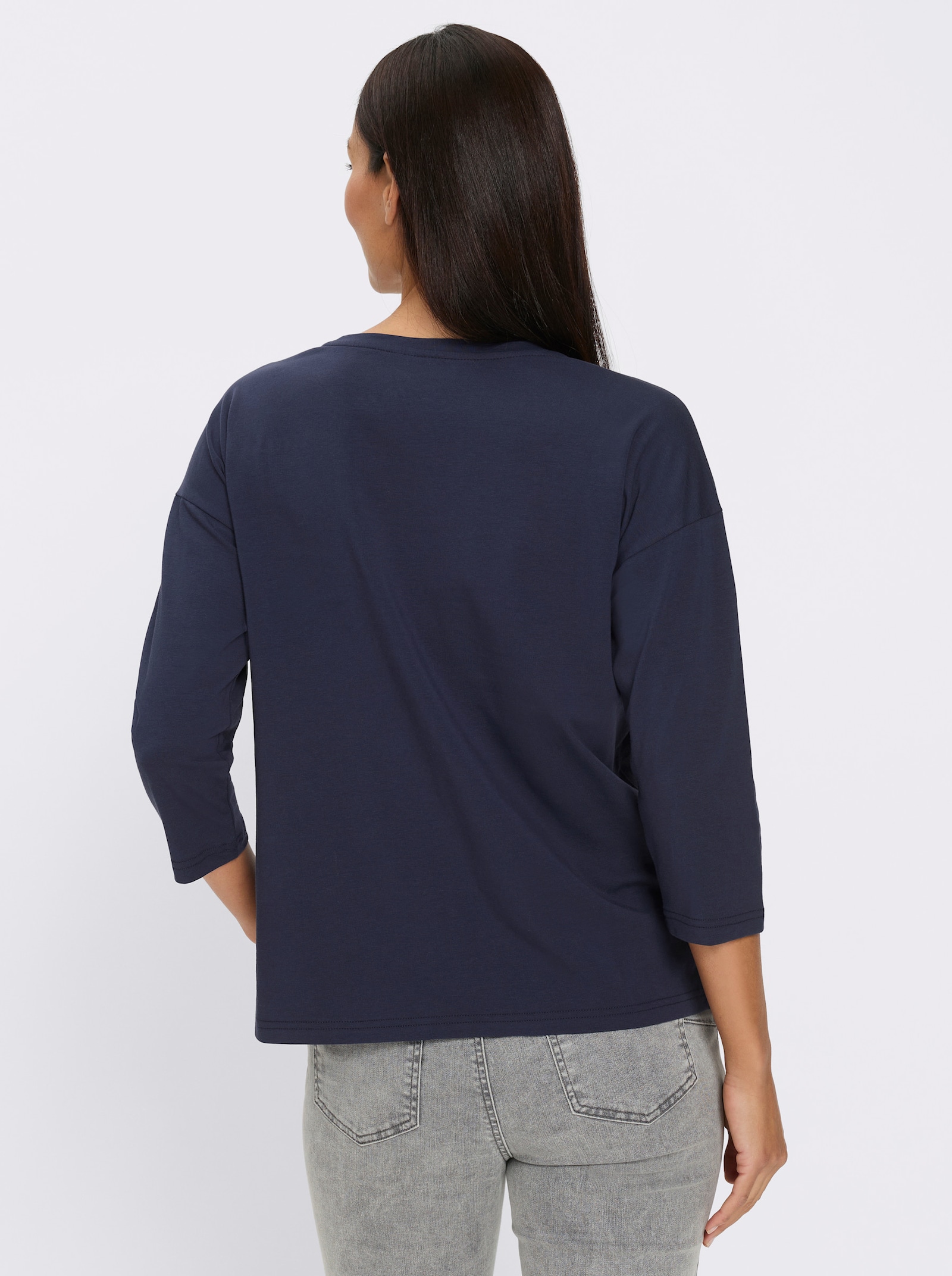 heine 3/4-Arm-Shirt mit Schriftzug - marine