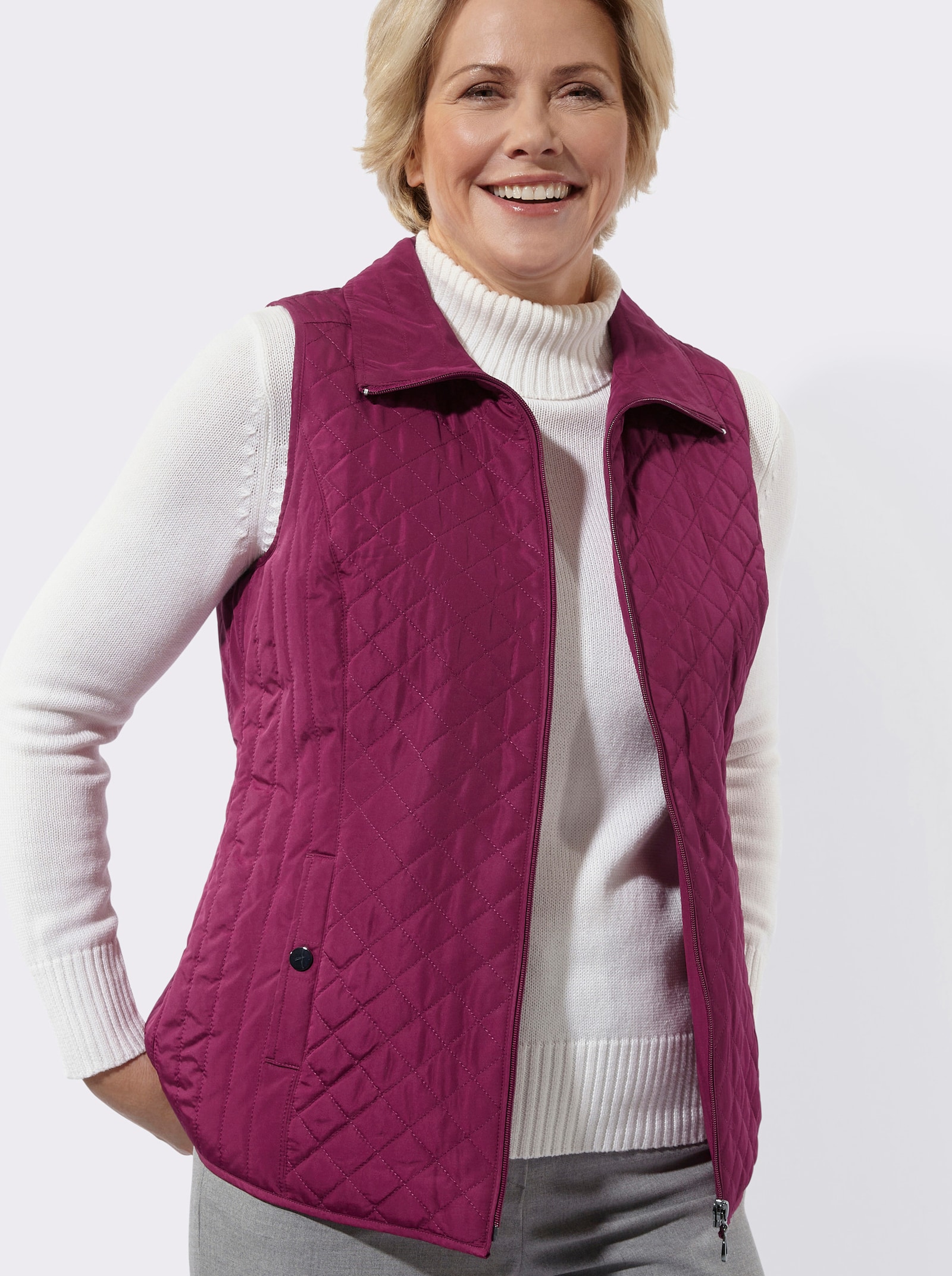 Steppweste mit 2 Taschen - malve