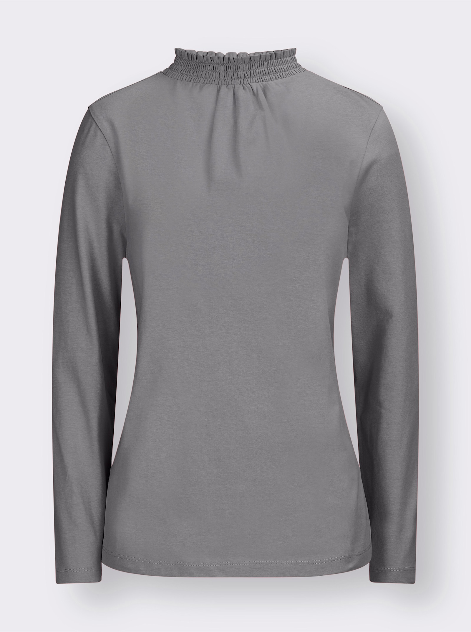 Tričko s riasením vpredu - sivá