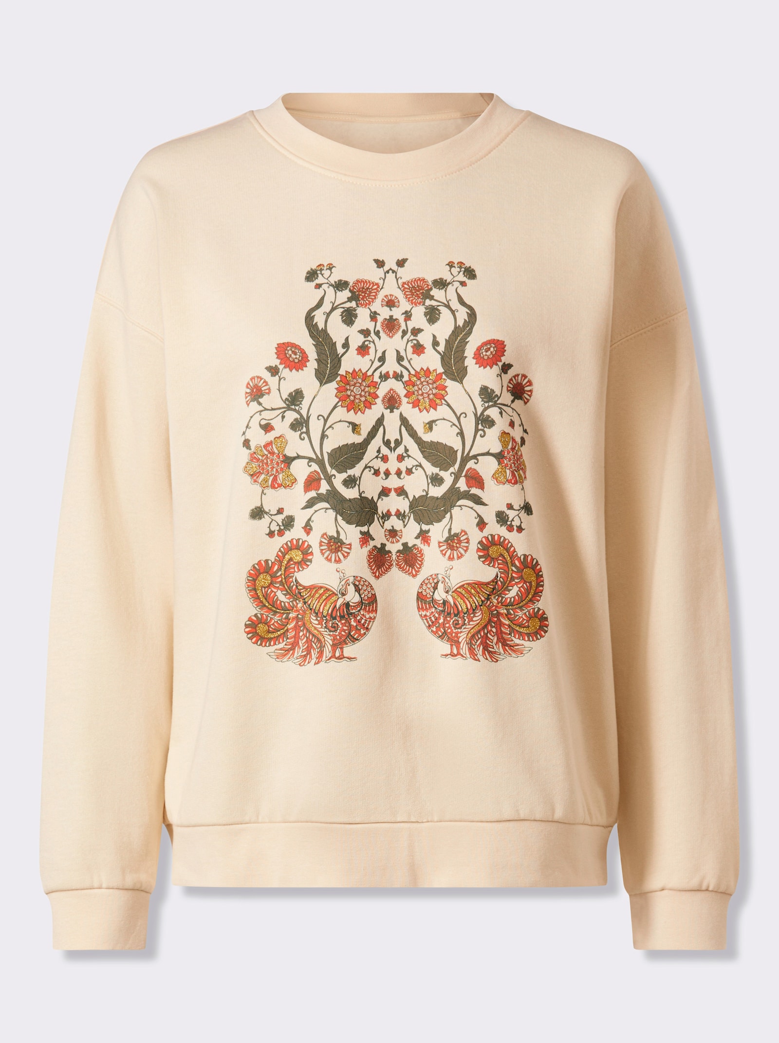 heine Sweatshirt mit Blütendruck - champagner