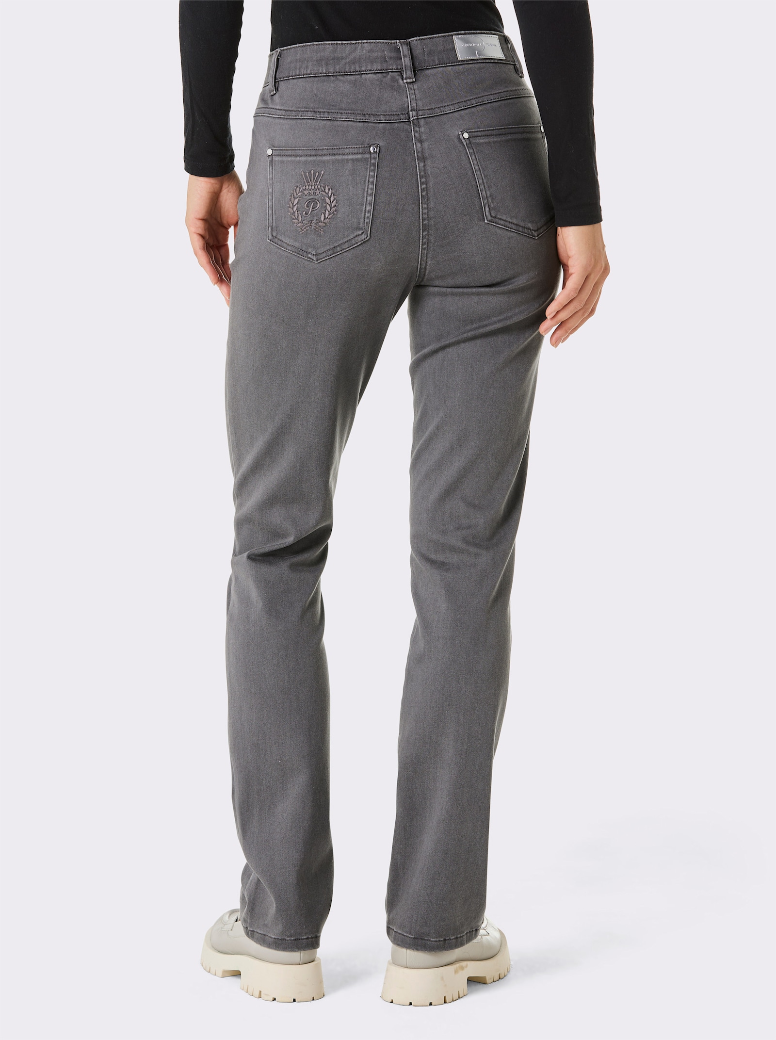 CREATION L PREMIUM 5-pocketjeans met comfortband - stone-grey-denim