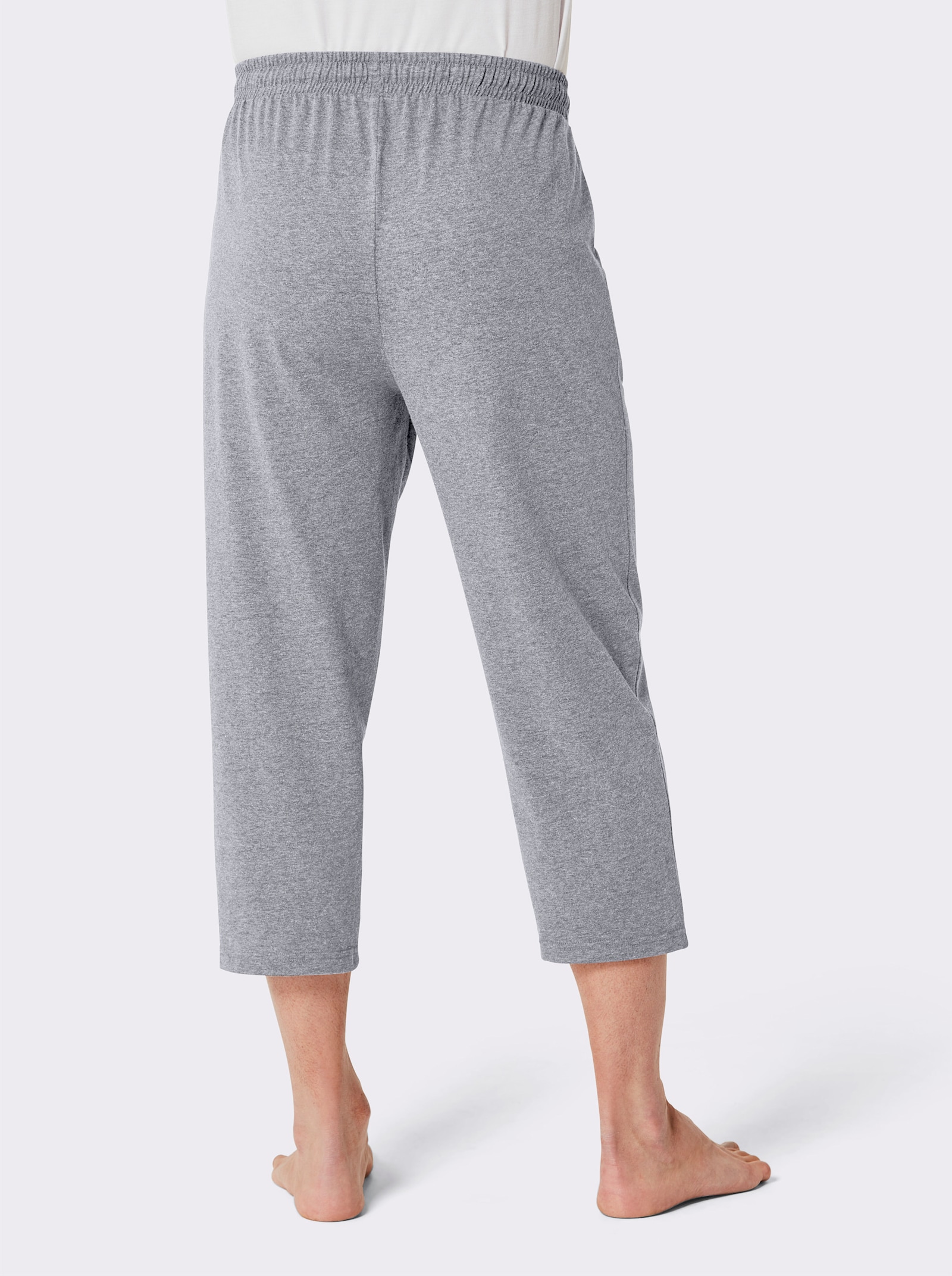 wäschepur men Hose 3/4-lang - grau-meliert + mittelblau