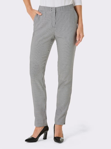 CREATION L PREMIUM Webhose in knitterarmer, bügelleichter Qualität - schwarz-ecru