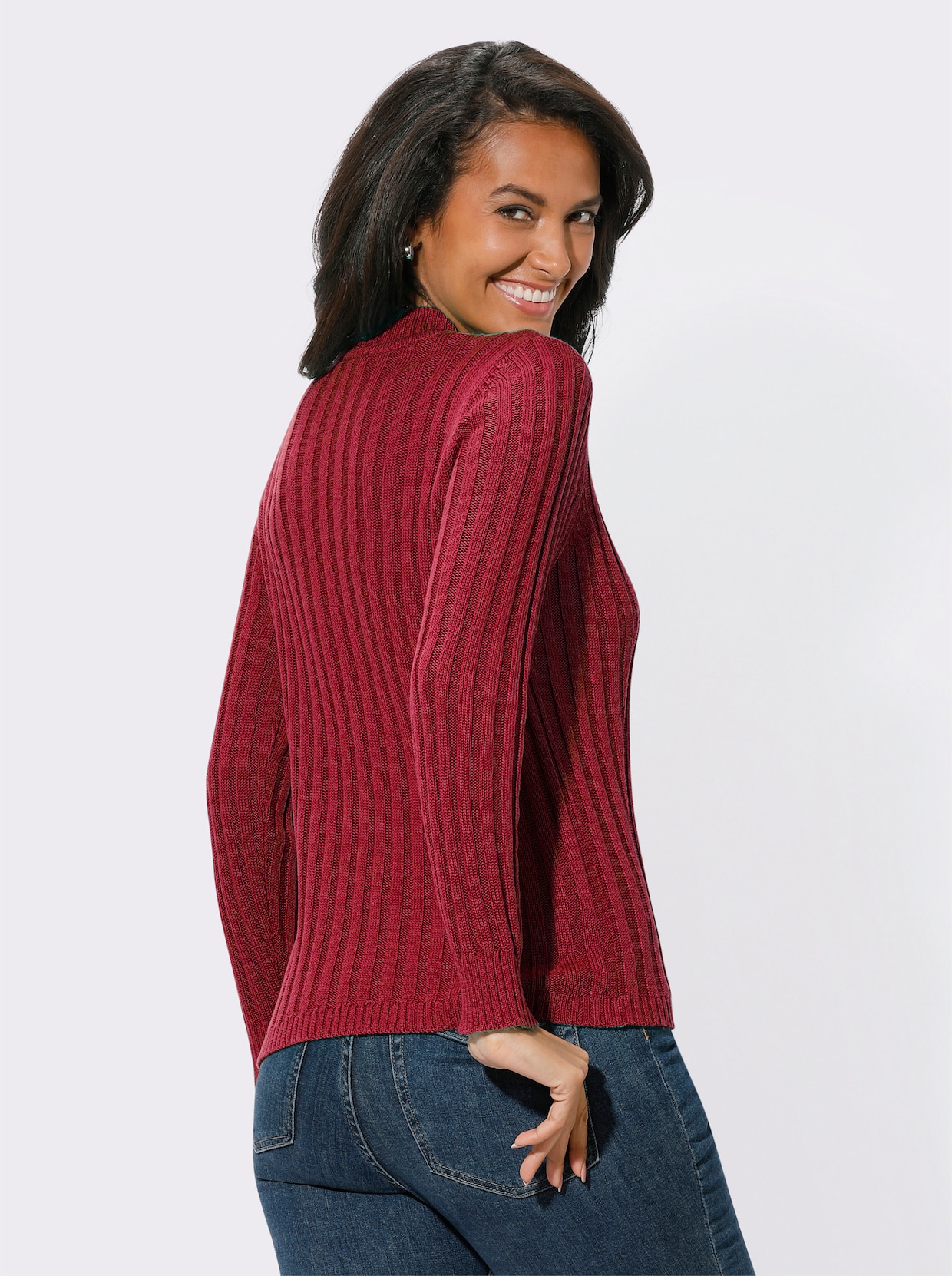 Stehkragenpullover - kirsche