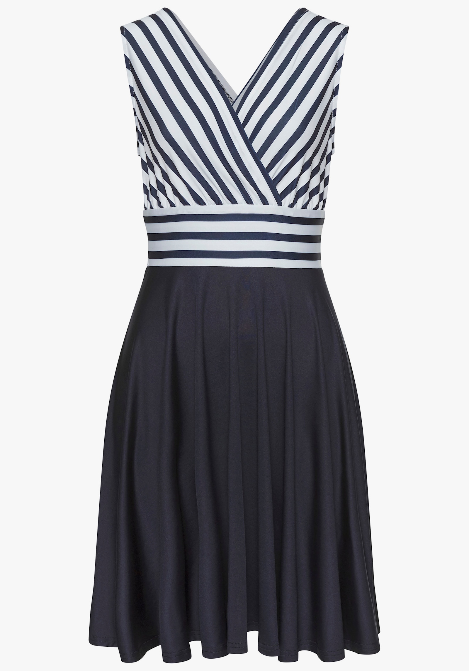 LASCANA Sommerkleid - weiß-navy gestreift