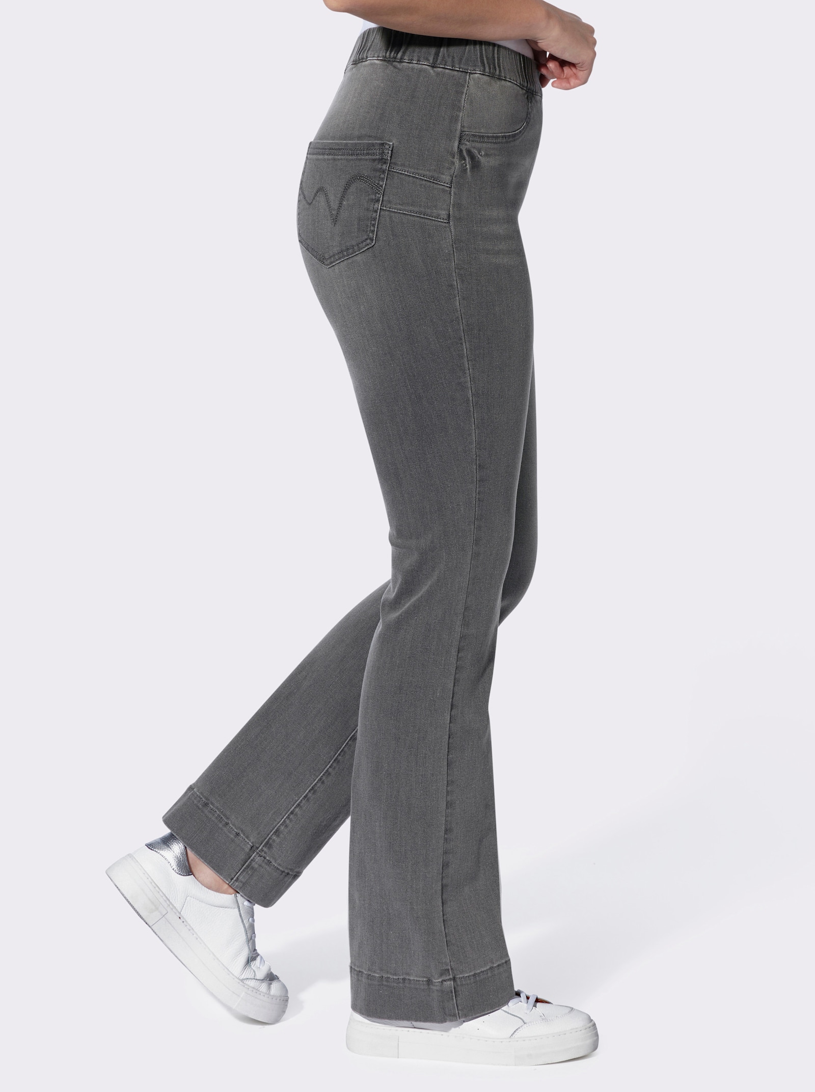 heine Schlupfjeans in Bootcut-Form - stone-grey-denim