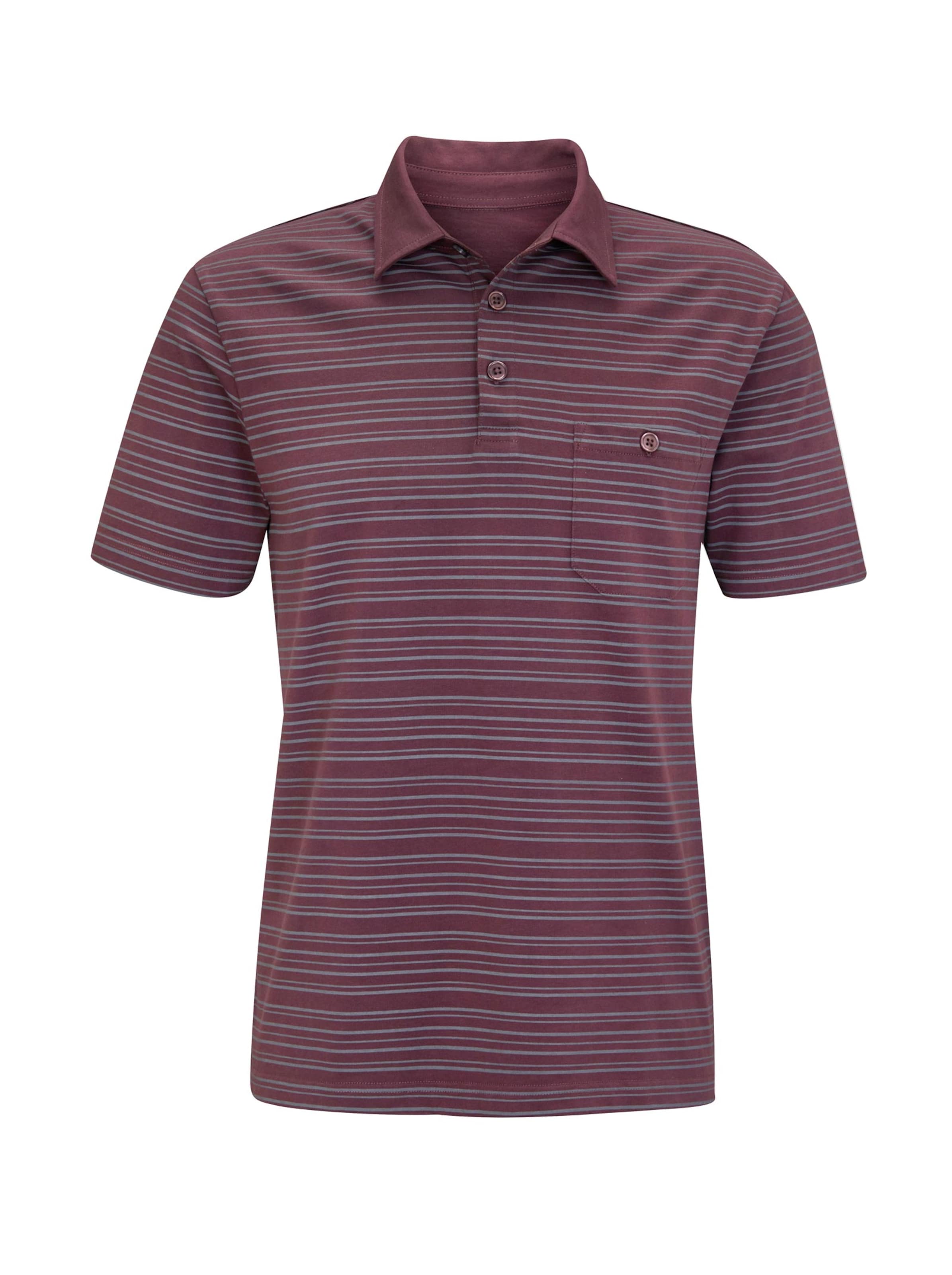 Poloshirt - burgund-gestreift